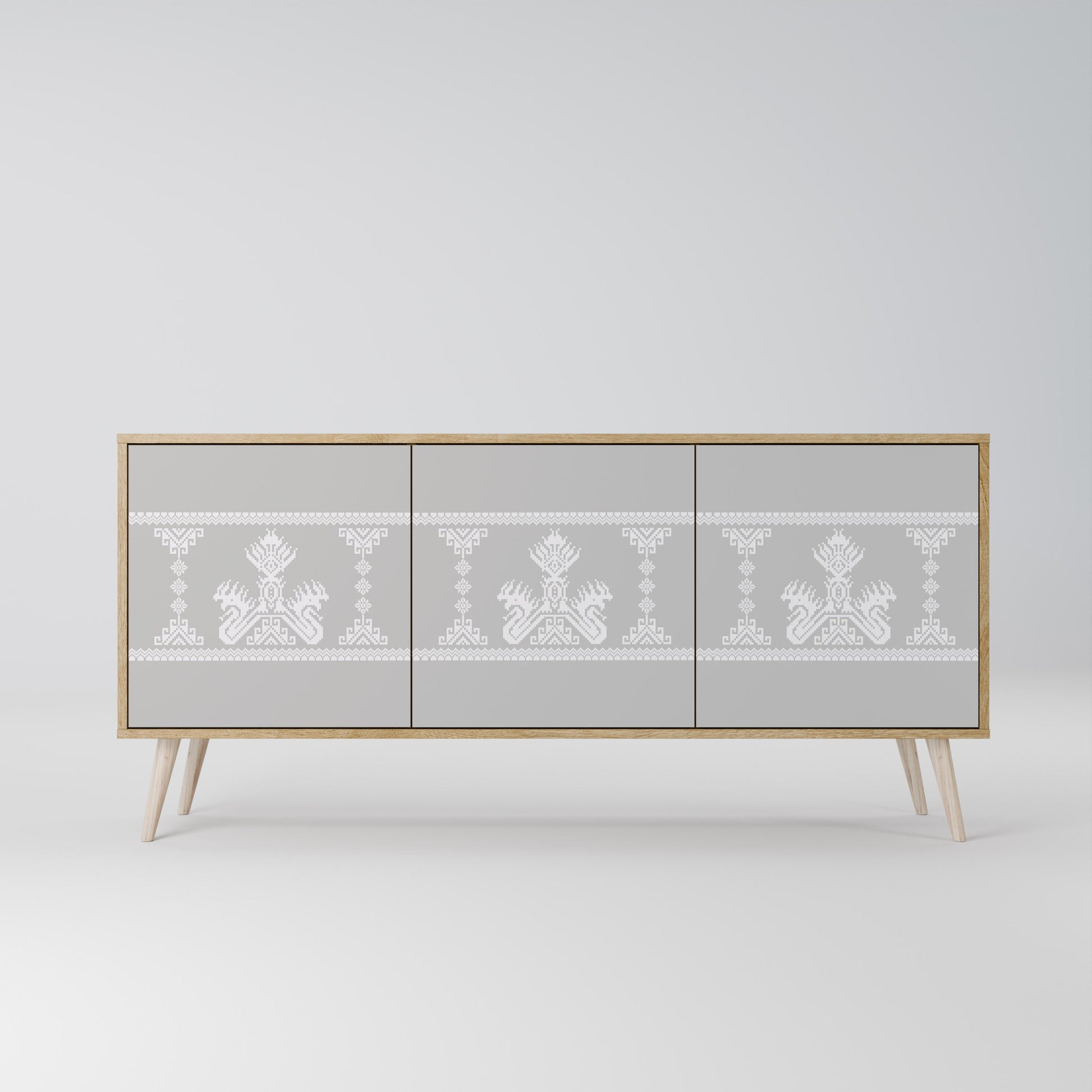 Buffet 3 portes THAI GRAY effet chêne