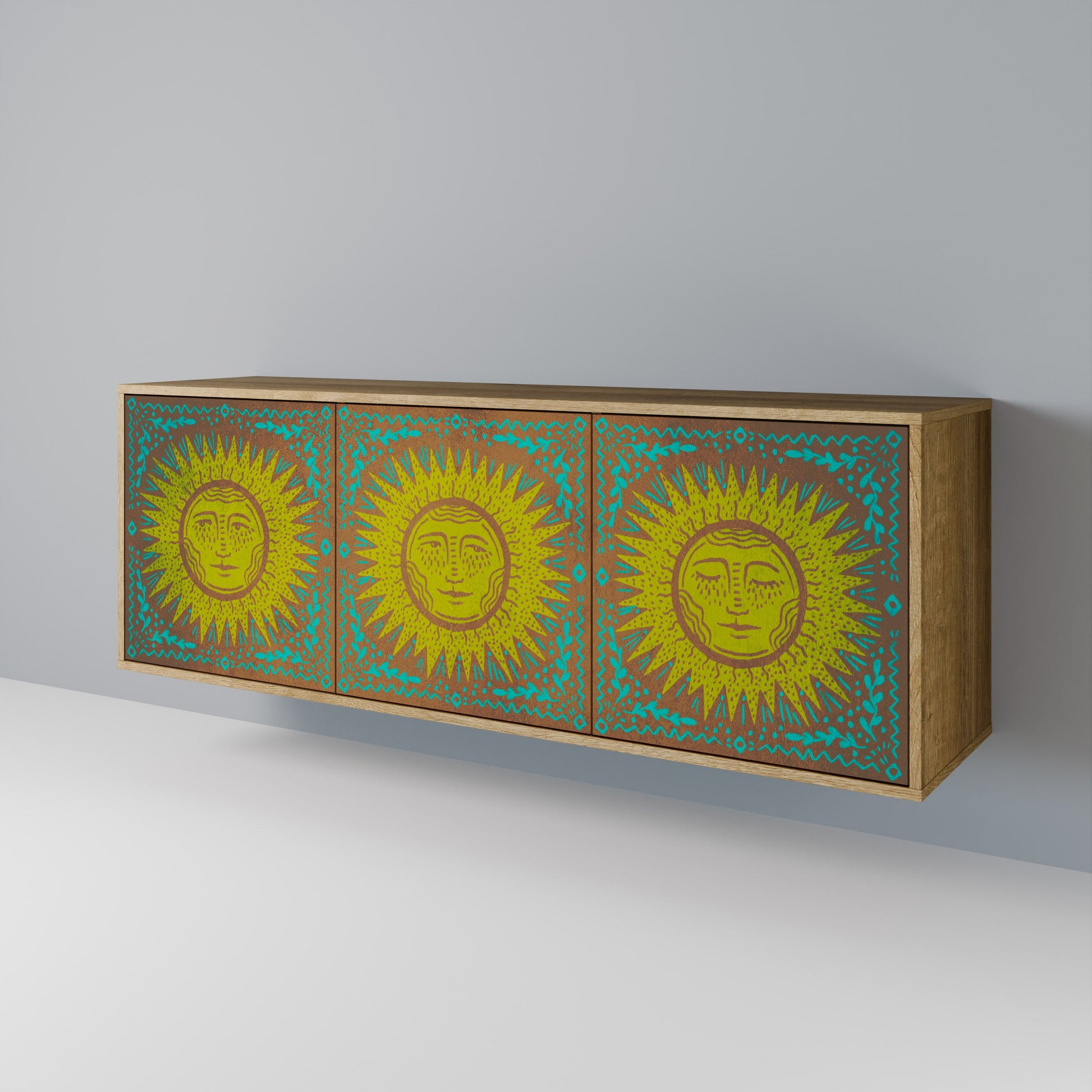 Buffet 3 portes SUNSHINE EULOGY effet chêne