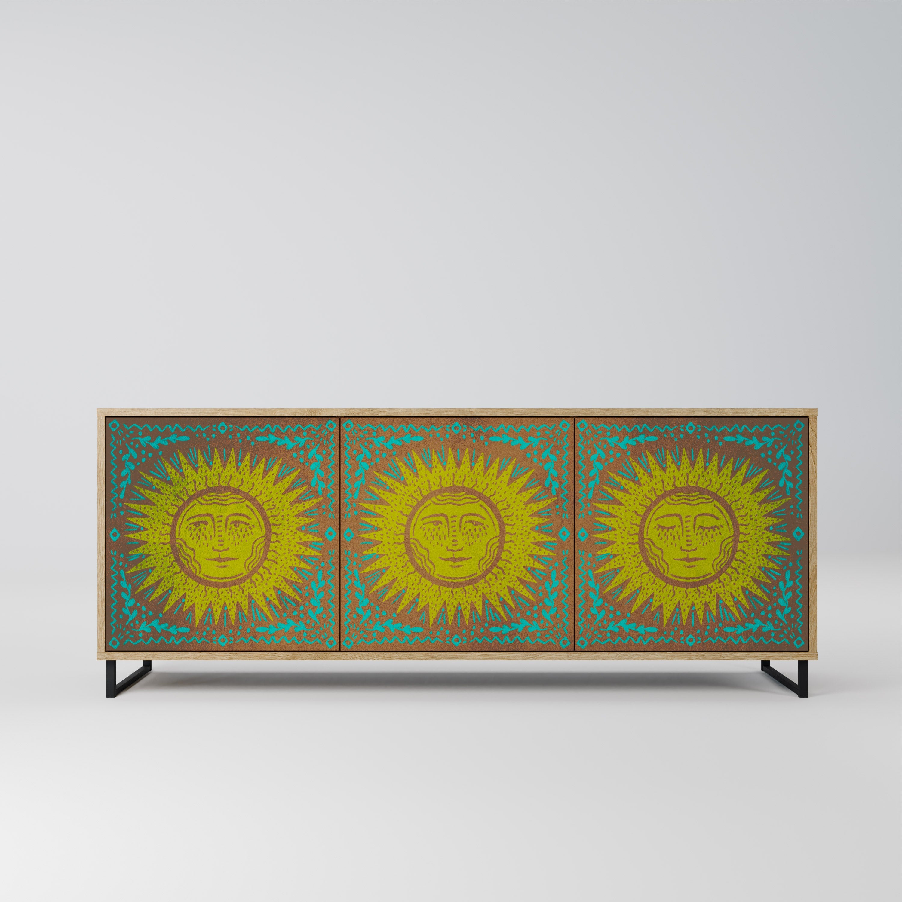 Buffet 3 portes SUNSHINE EULOGY effet chêne