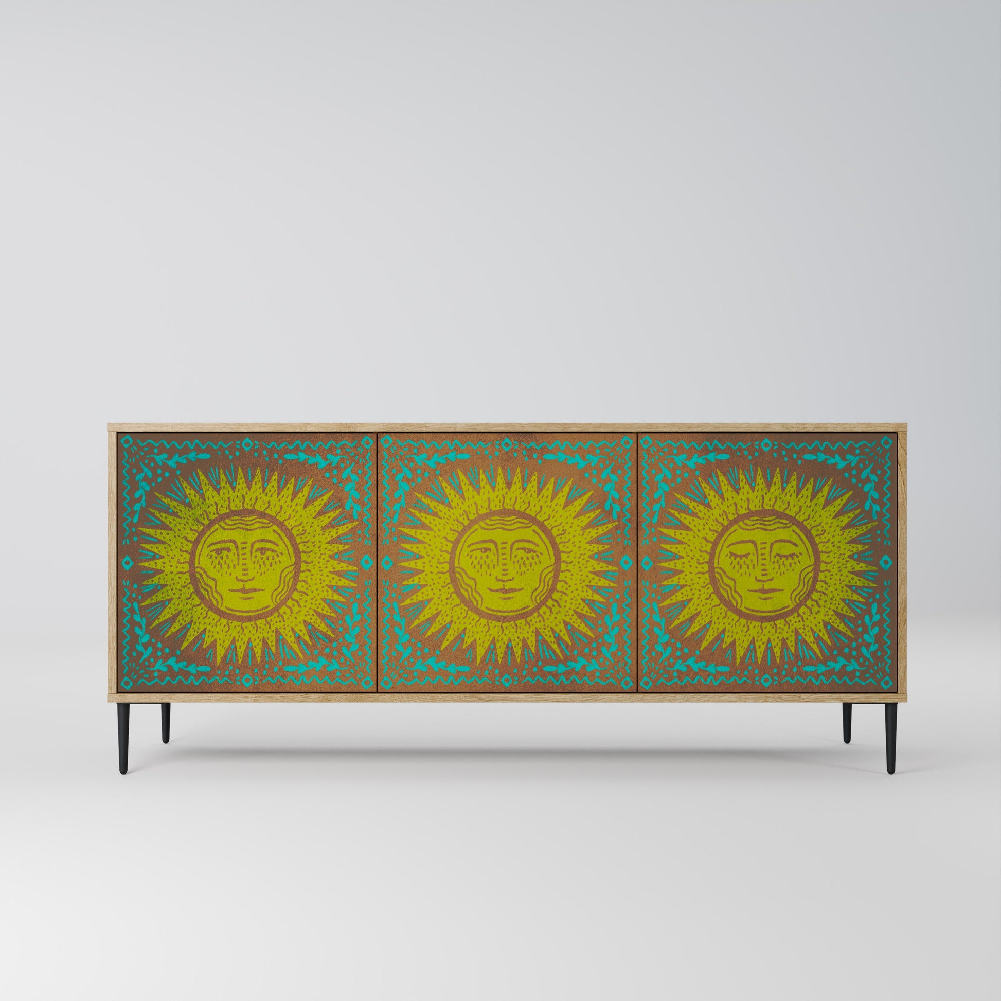 Buffet 3 portes SUNSHINE EULOGY effet chêne