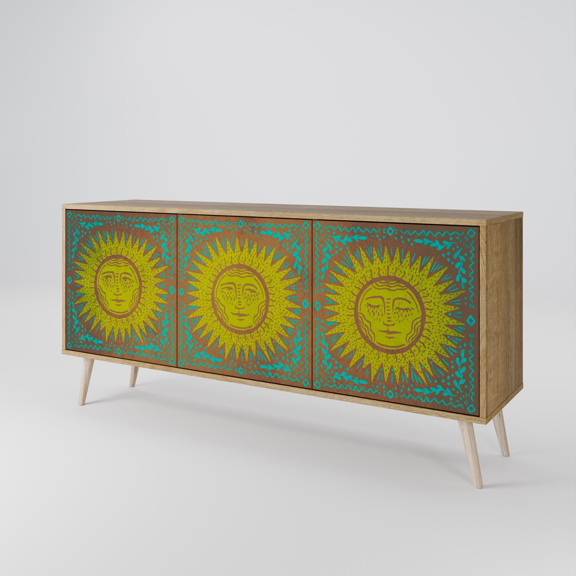 Buffet 3 portes SUNSHINE EULOGY effet chêne
