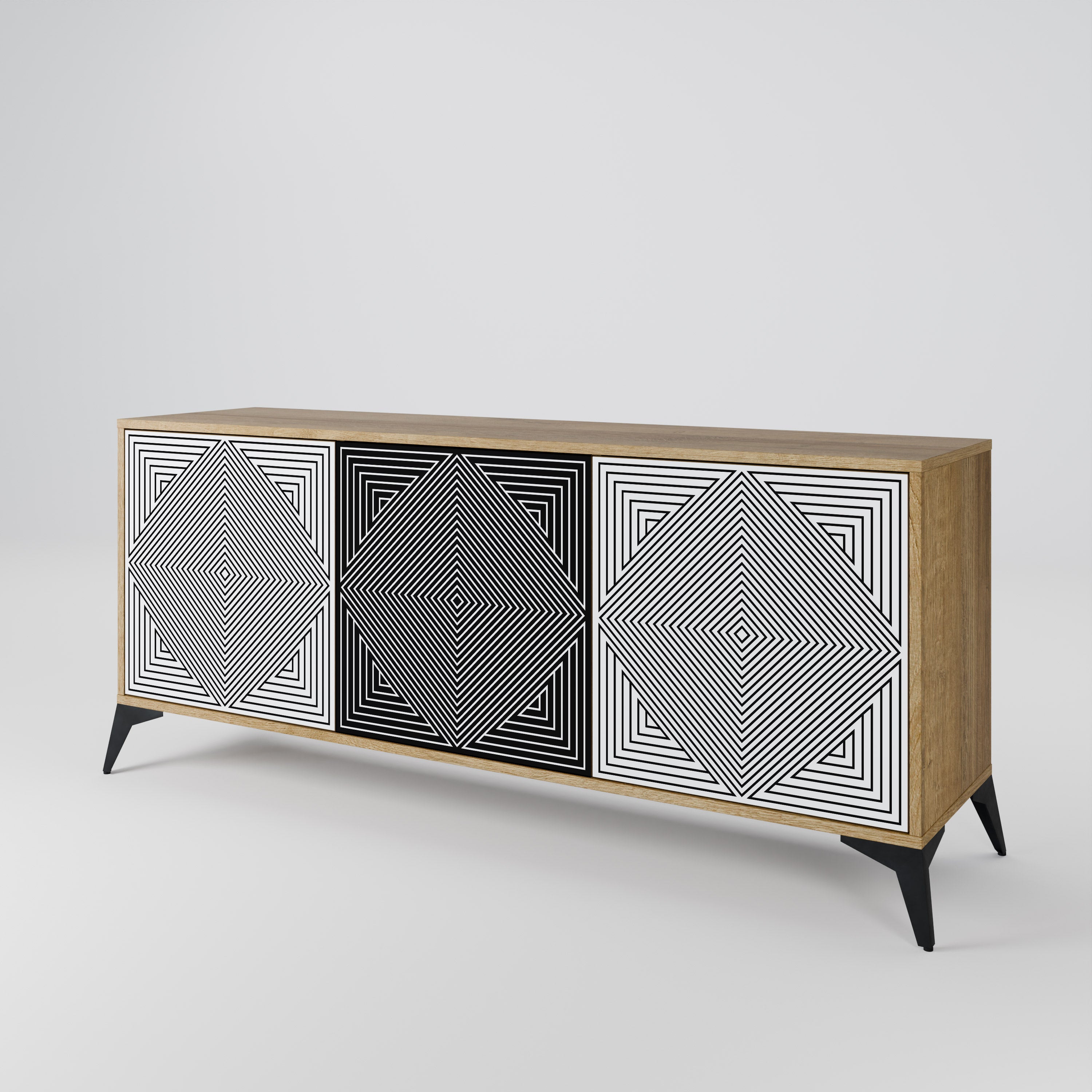 POLYGON ILLUSION 3-Door Sideboard