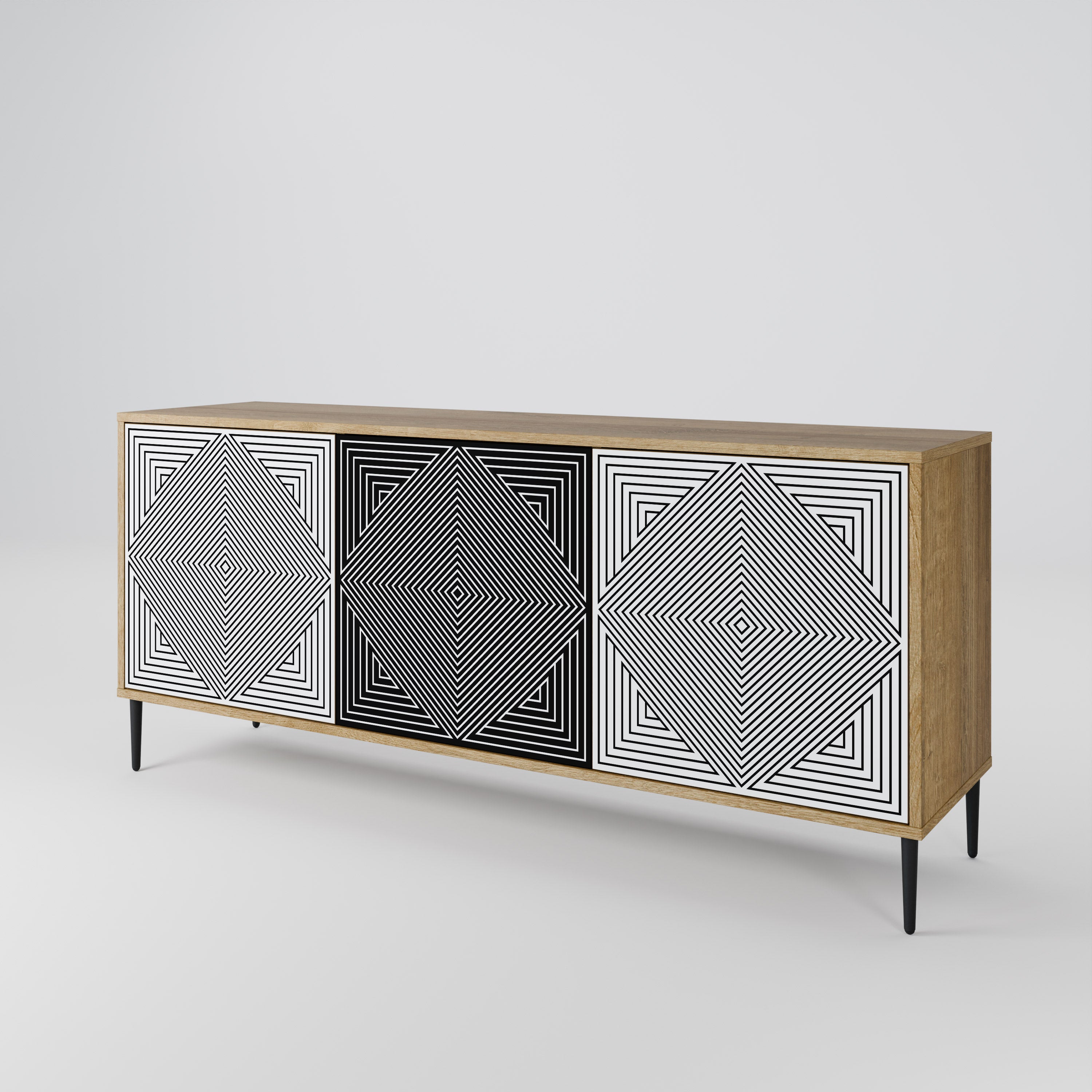 POLYGON ILLUSION 3-Door Sideboard