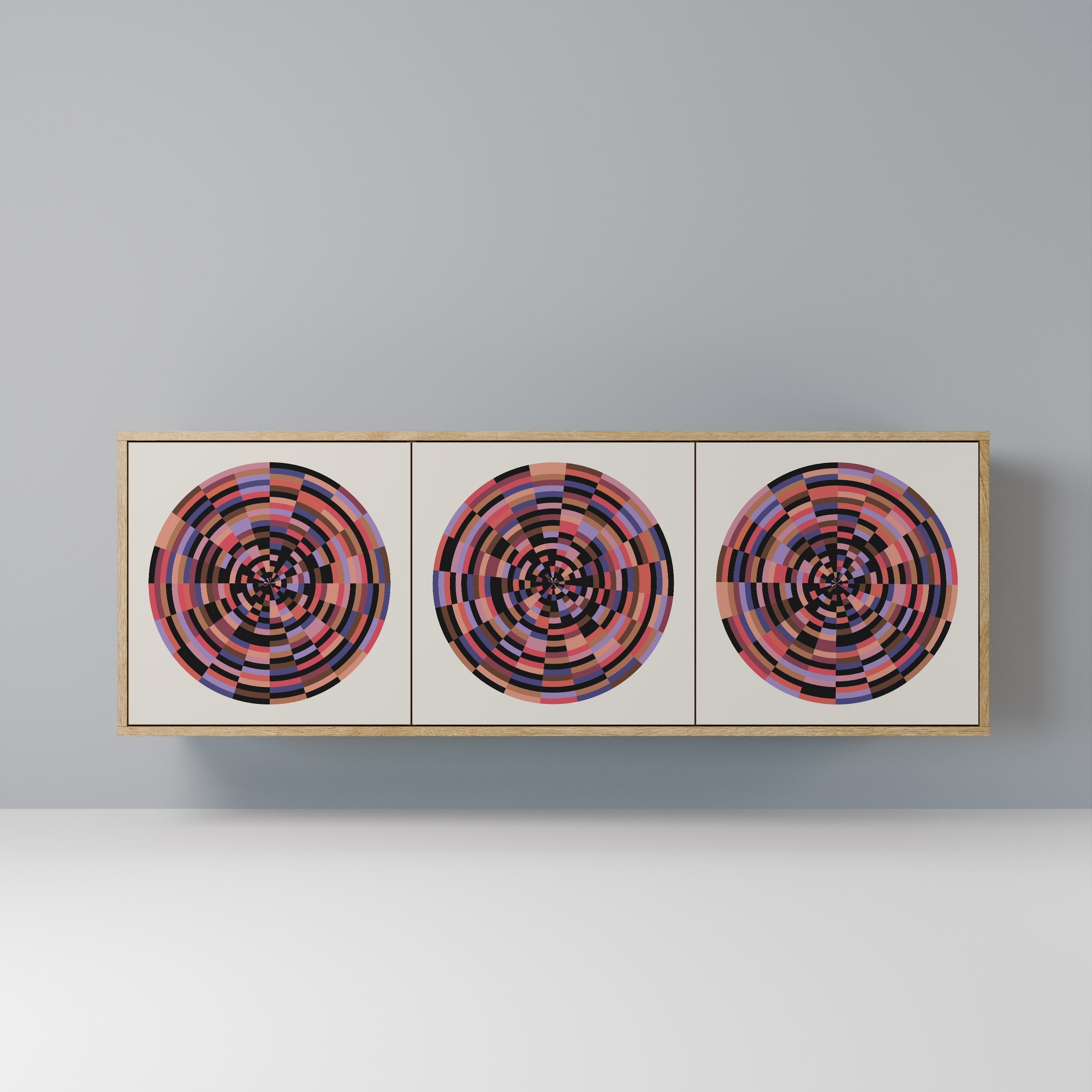 Buffet 3 portes effet chêne BROWN CIRCLES