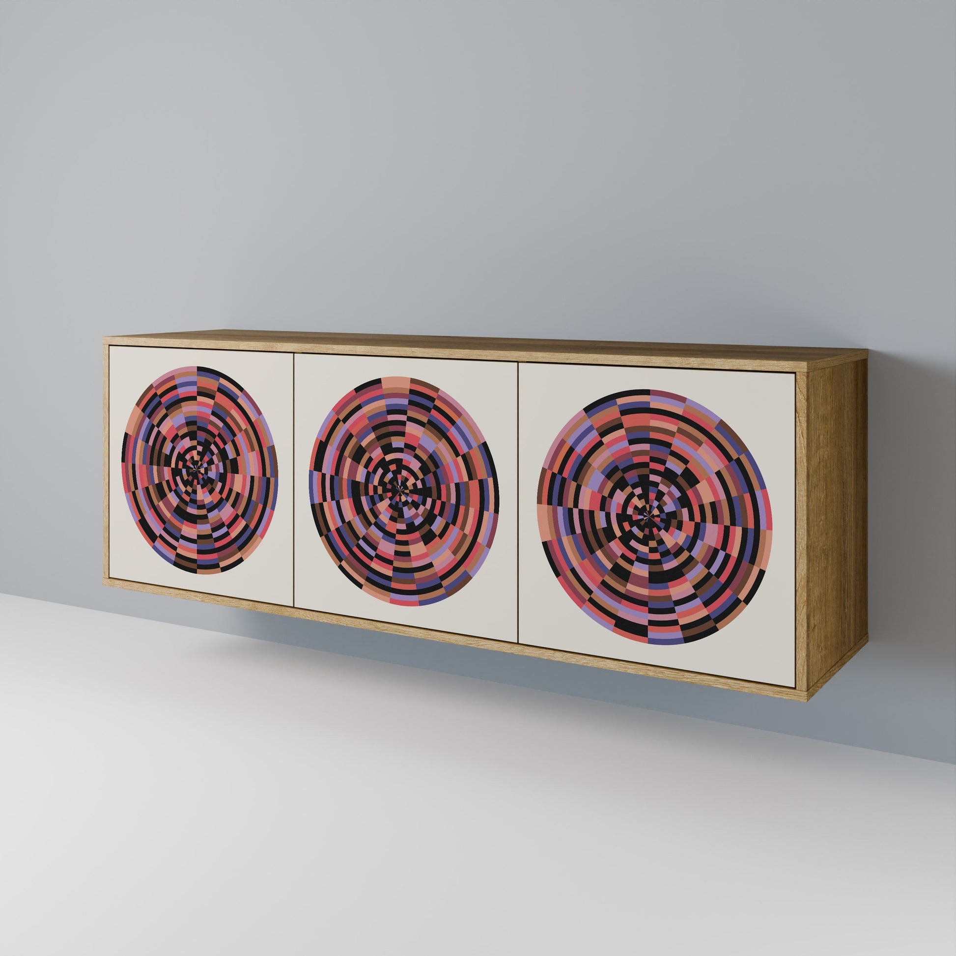 Buffet 3 portes effet chêne BROWN CIRCLES