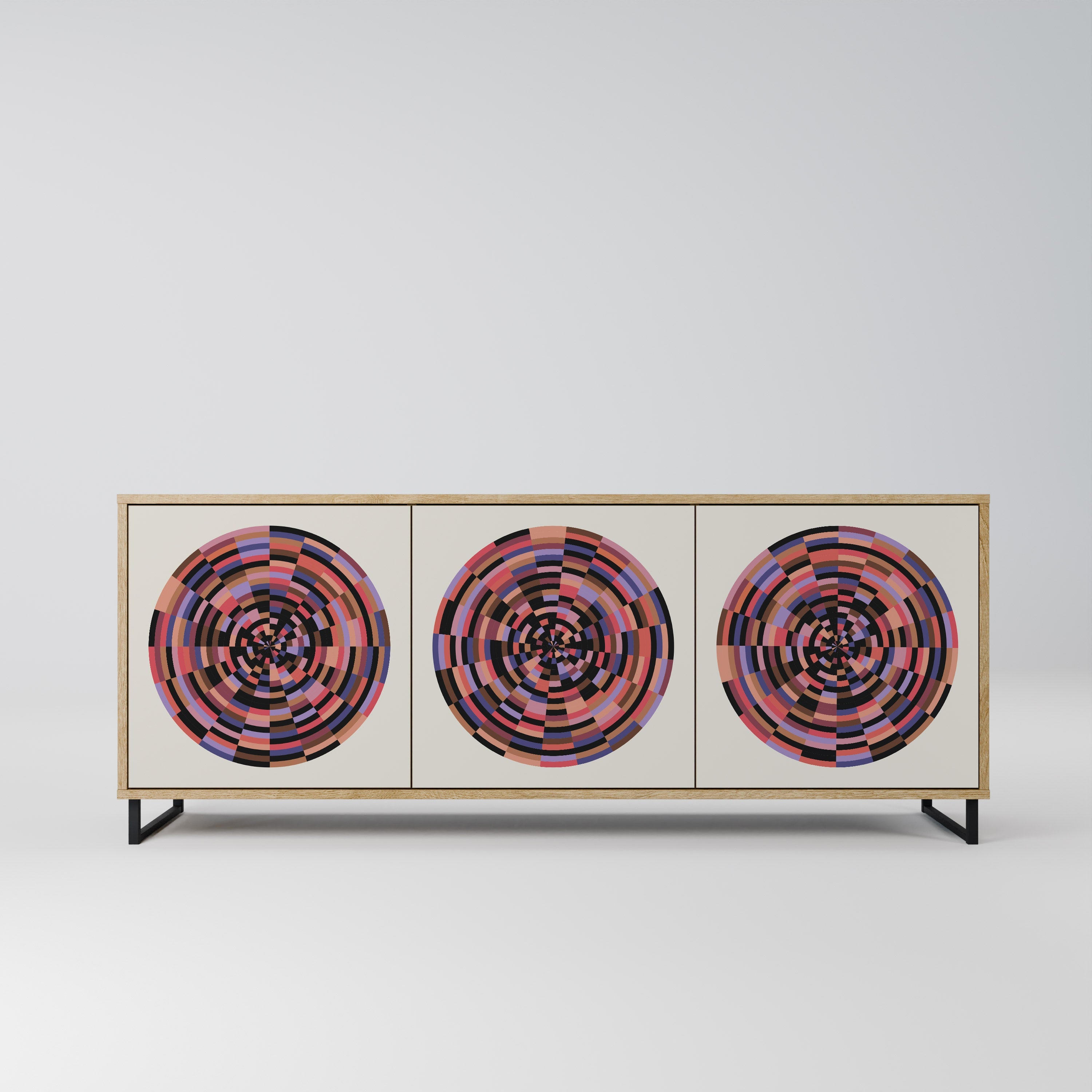 Buffet 3 portes effet chêne BROWN CIRCLES