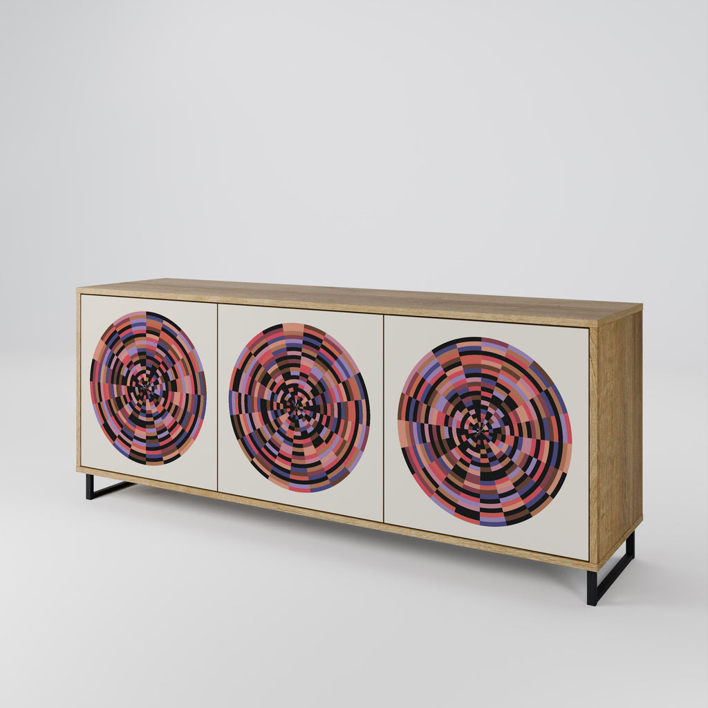 Buffet 3 portes effet chêne BROWN CIRCLES