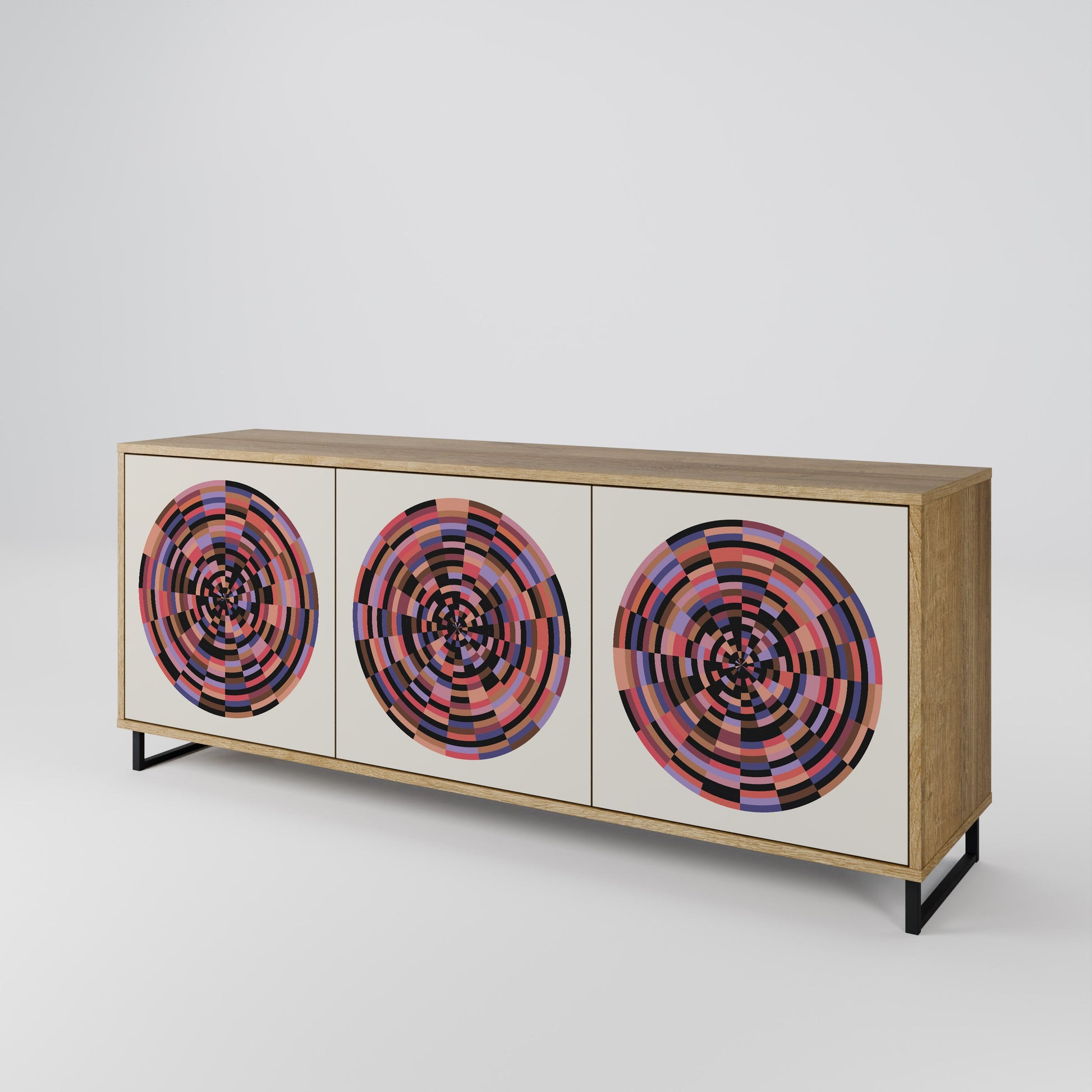 Buffet 3 portes effet chêne BROWN CIRCLES