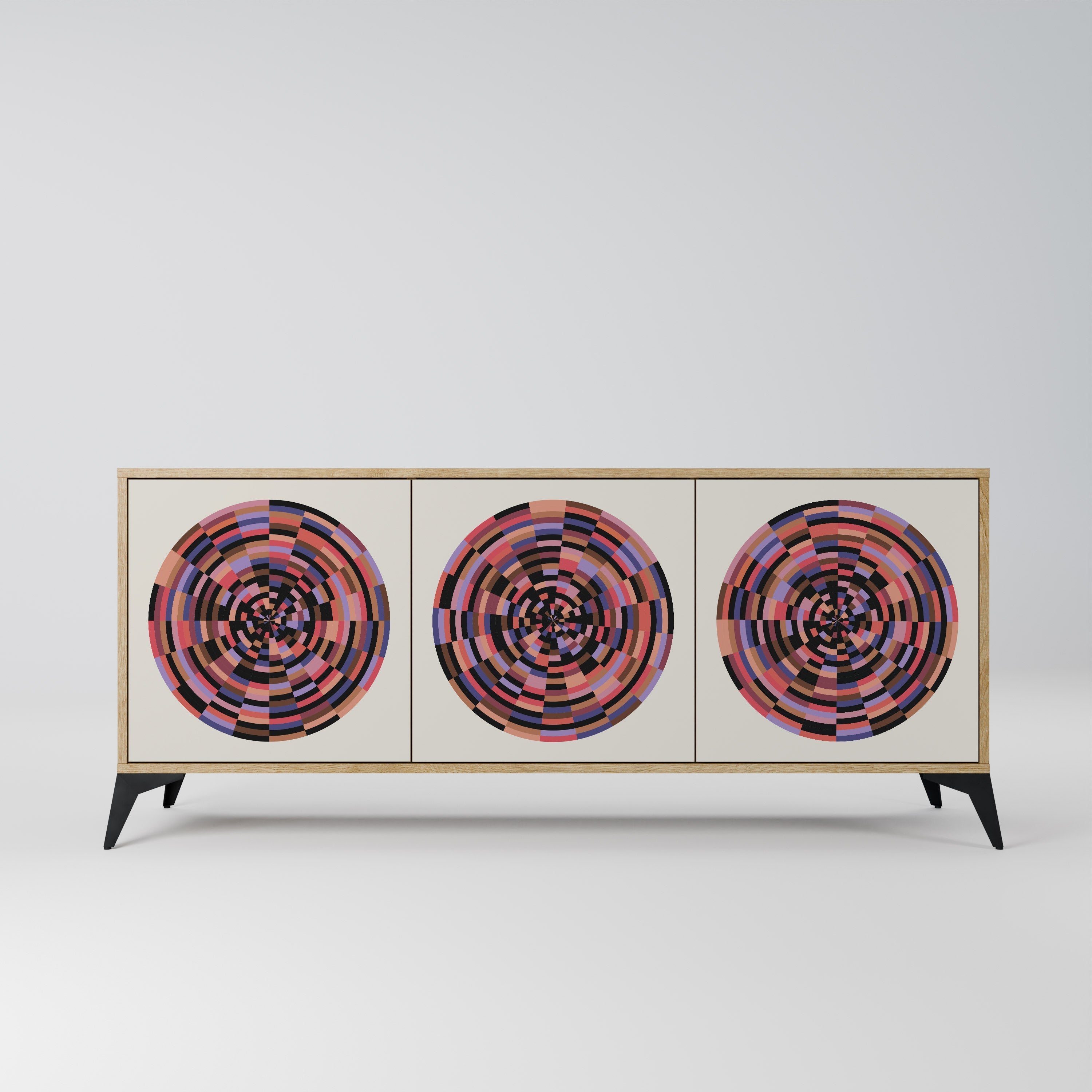 Buffet 3 portes effet chêne BROWN CIRCLES