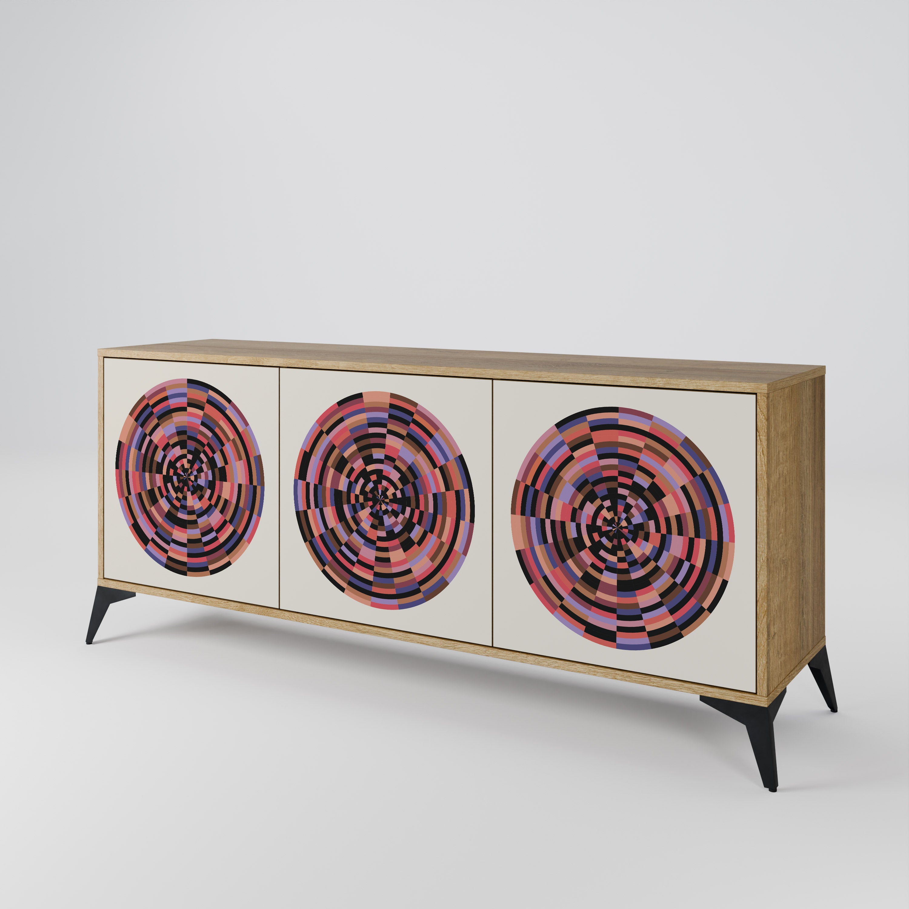 BROWN CIRCLES 3-Door Sideboard