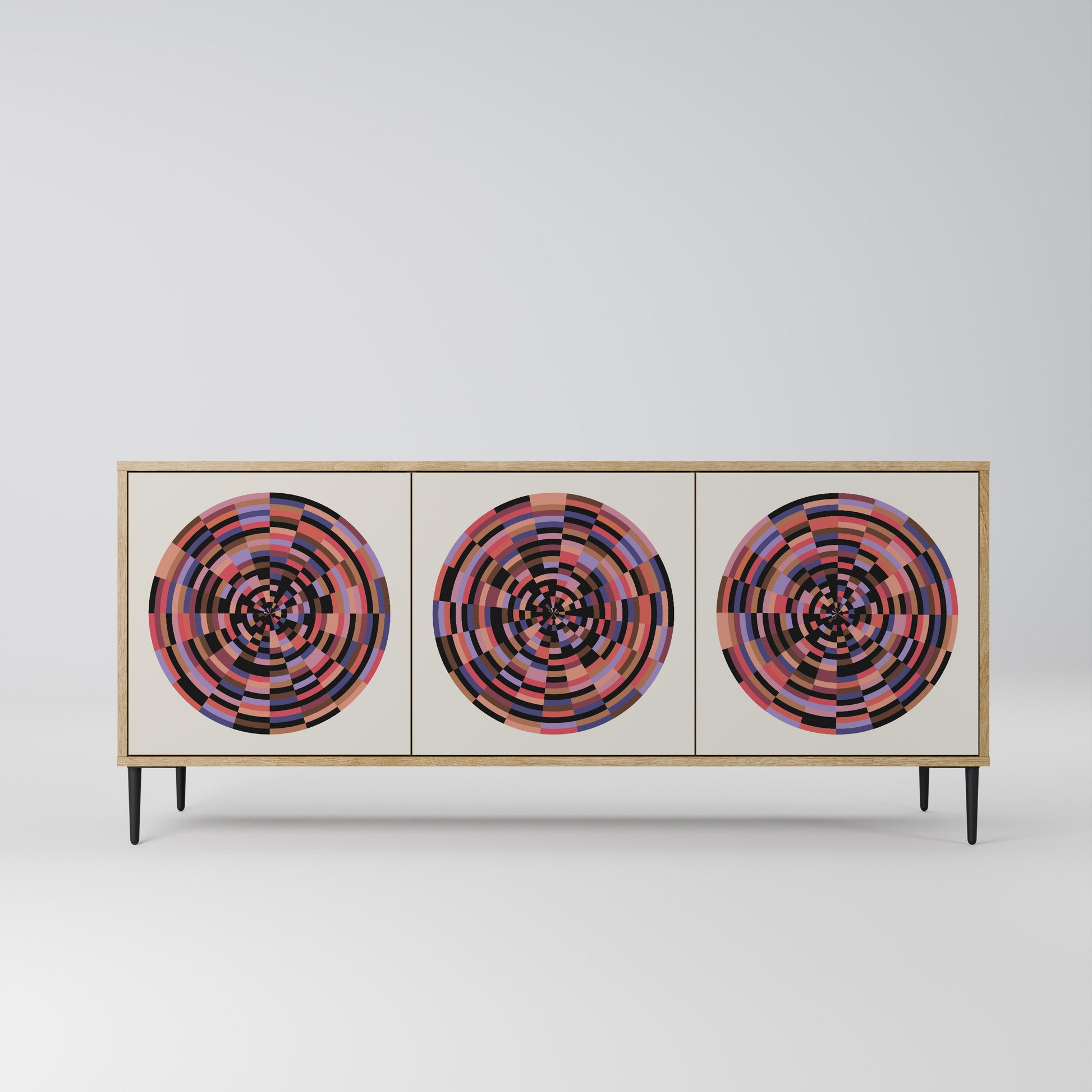 Buffet 3 portes effet chêne BROWN CIRCLES