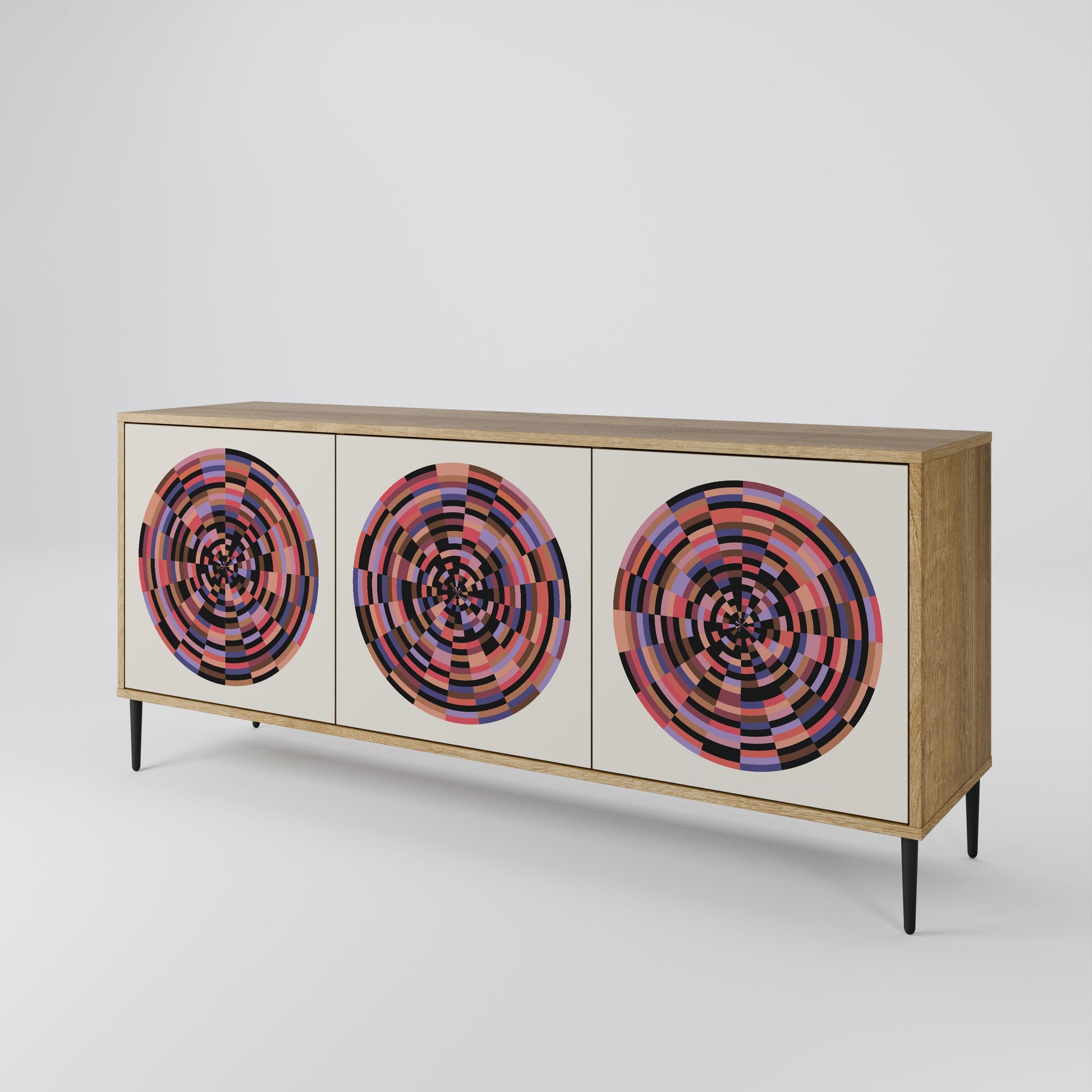 Buffet 3 portes effet chêne BROWN CIRCLES