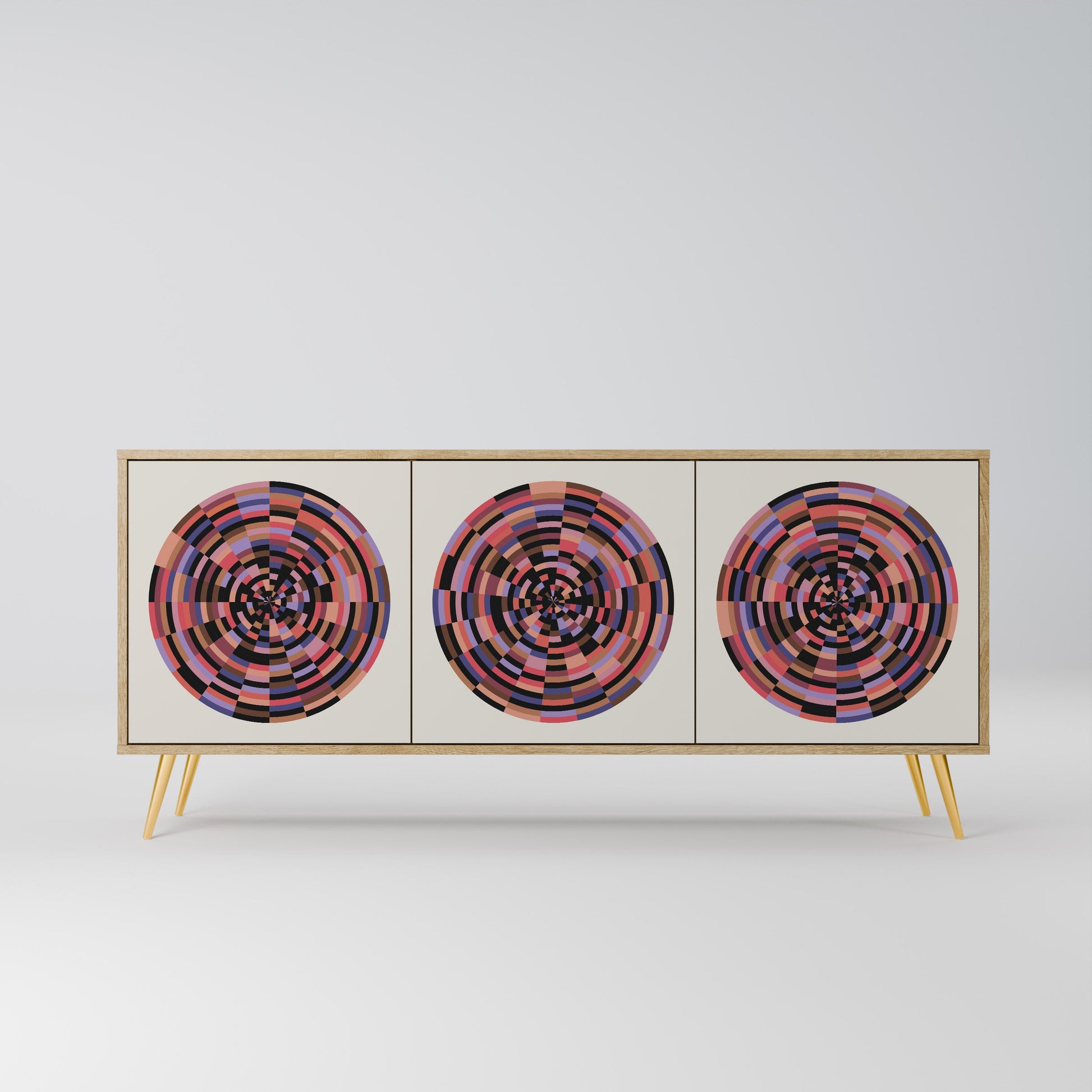 Buffet 3 portes effet chêne BROWN CIRCLES