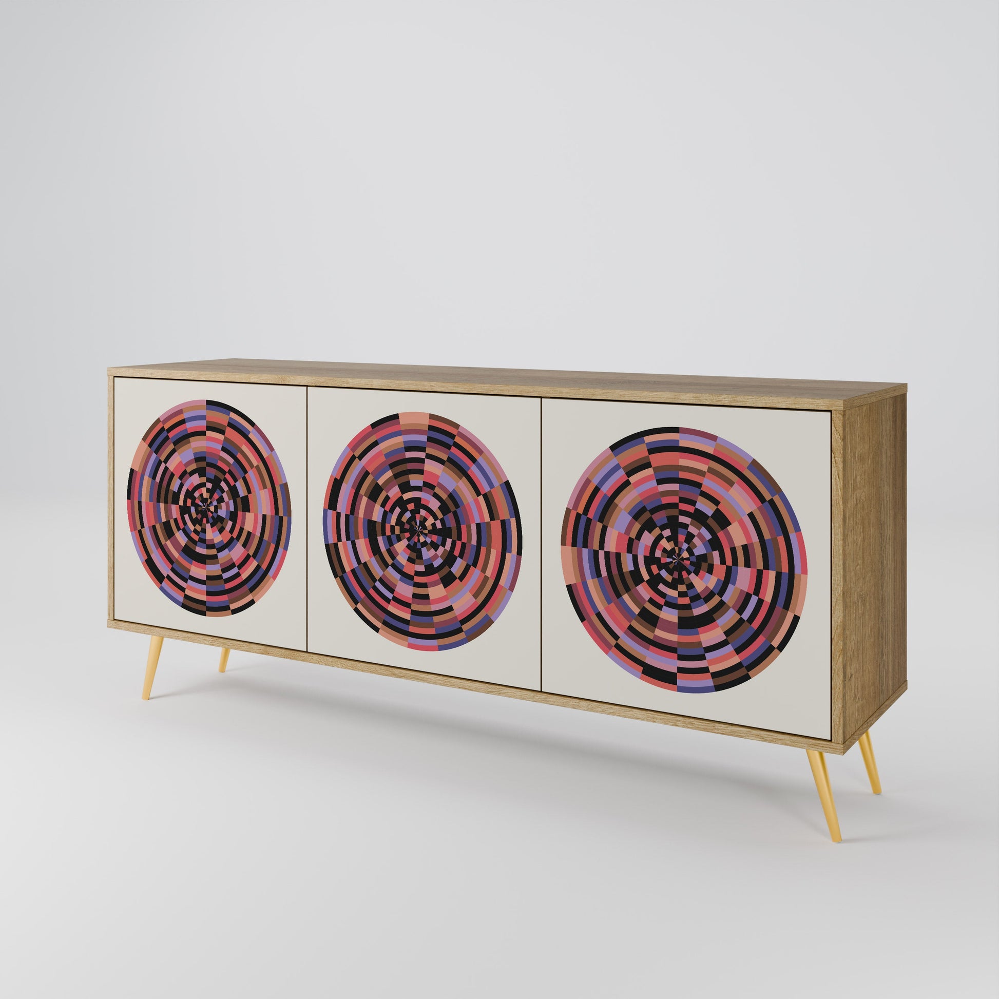 Buffet 3 portes effet chêne BROWN CIRCLES