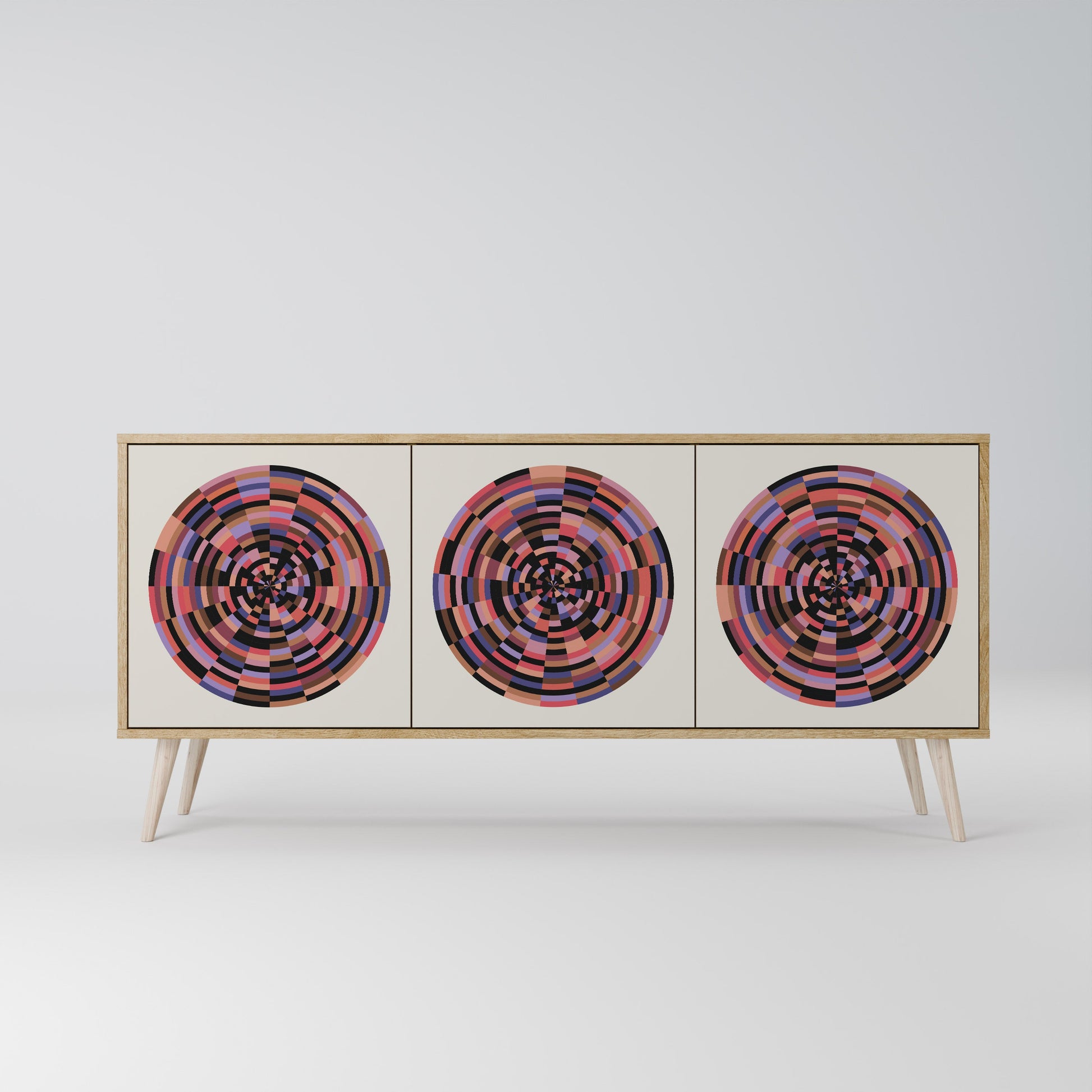 Buffet 3 portes effet chêne BROWN CIRCLES