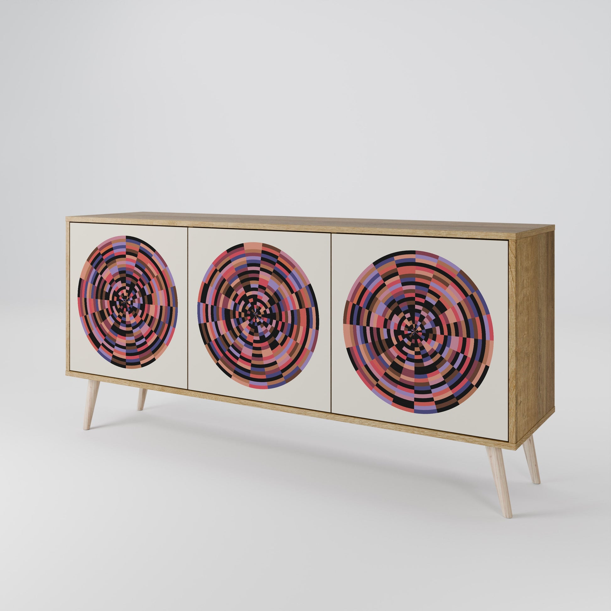 Buffet 3 portes effet chêne BROWN CIRCLES