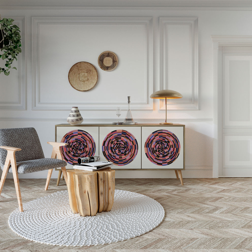 Buffet 3 portes effet chêne BROWN CIRCLES