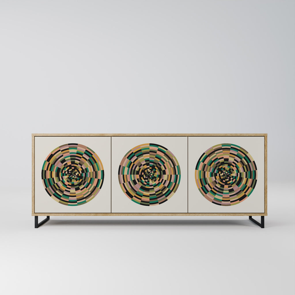Buffet 3 portes GREEN CIRCLES effet chêne
