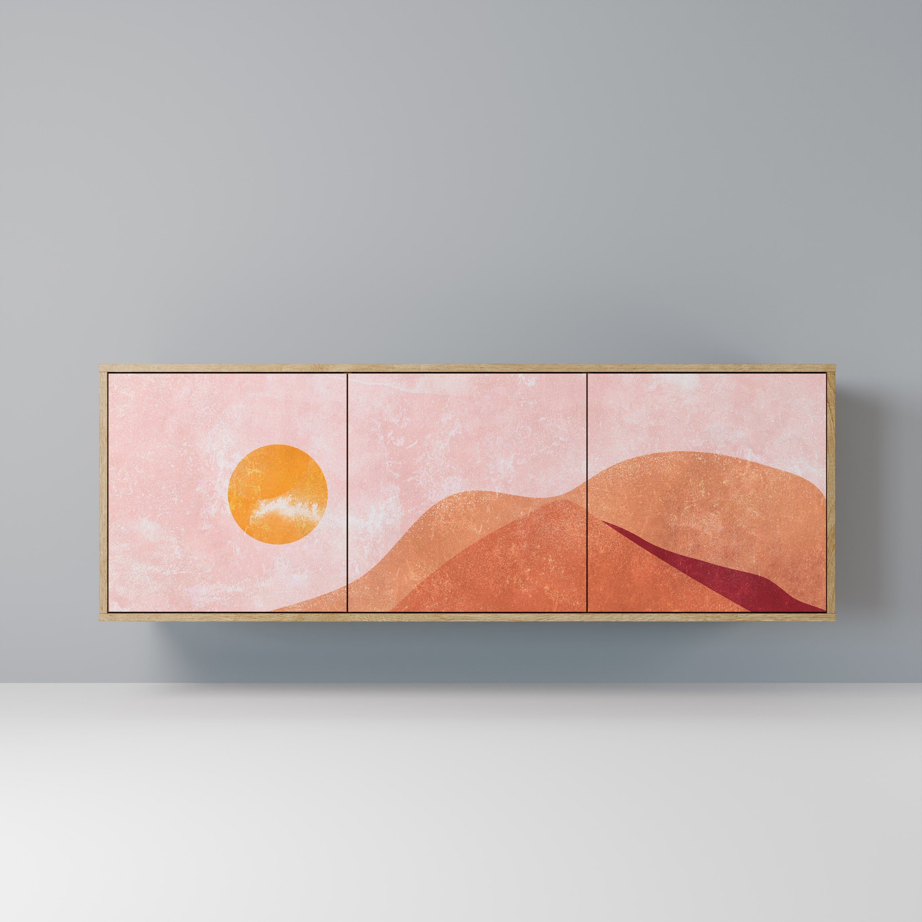 Buffet 3 portes LUMINOUS SUNLIGHT effet chêne