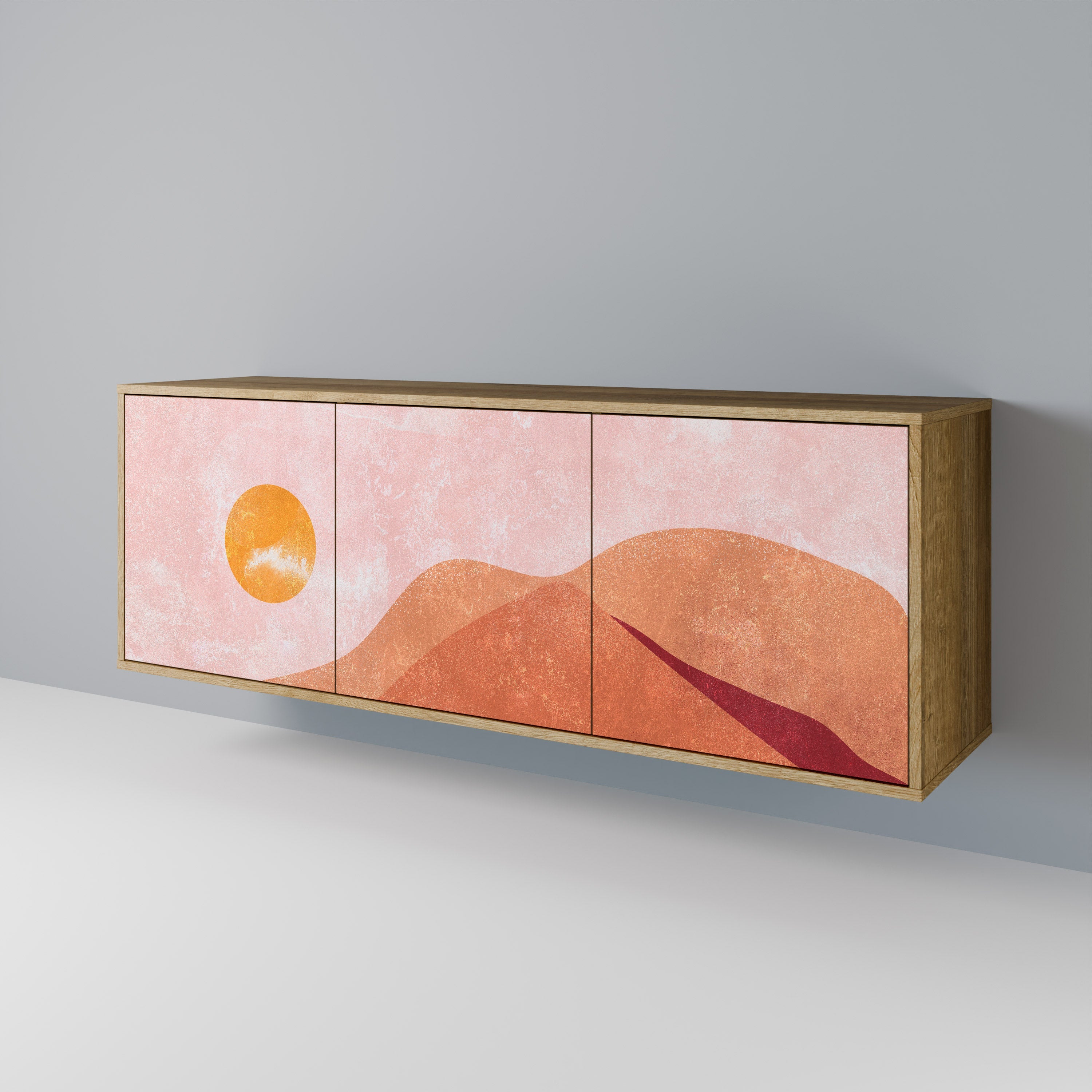 Buffet 3 portes LUMINOUS SUNLIGHT effet chêne