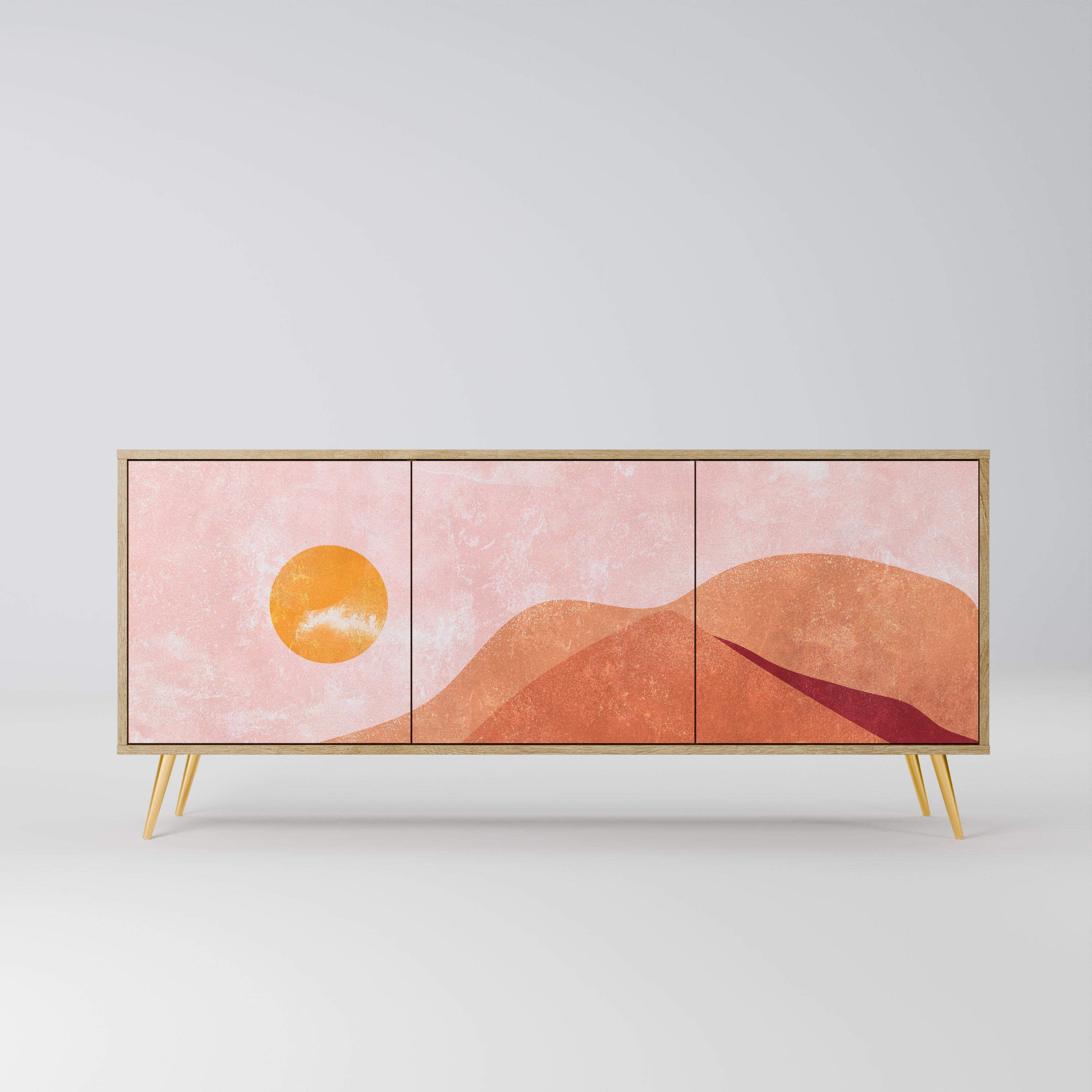 Buffet 3 portes LUMINOUS SUNLIGHT effet chêne