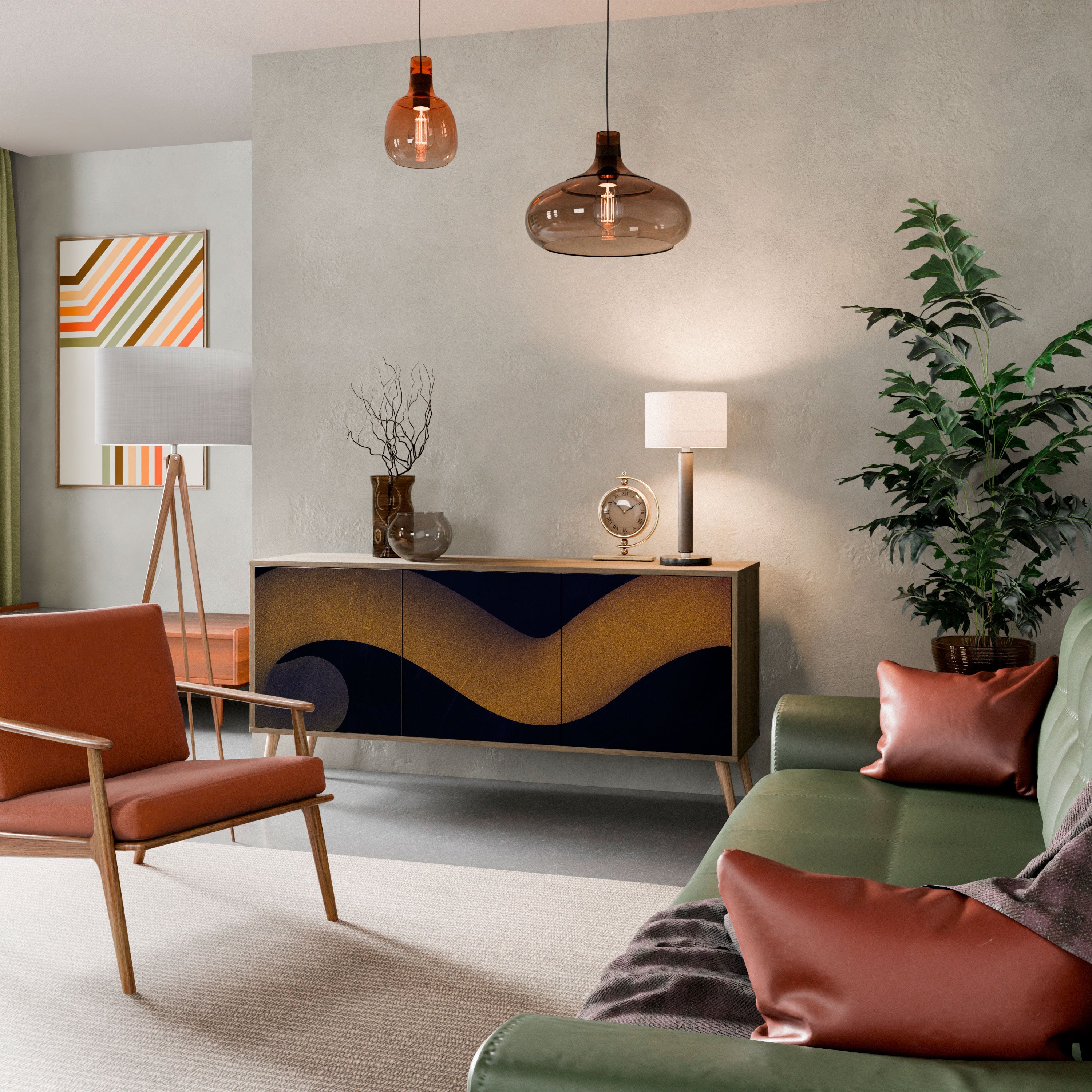 Buffet 3 portes HOLLOW TIME effet chêne