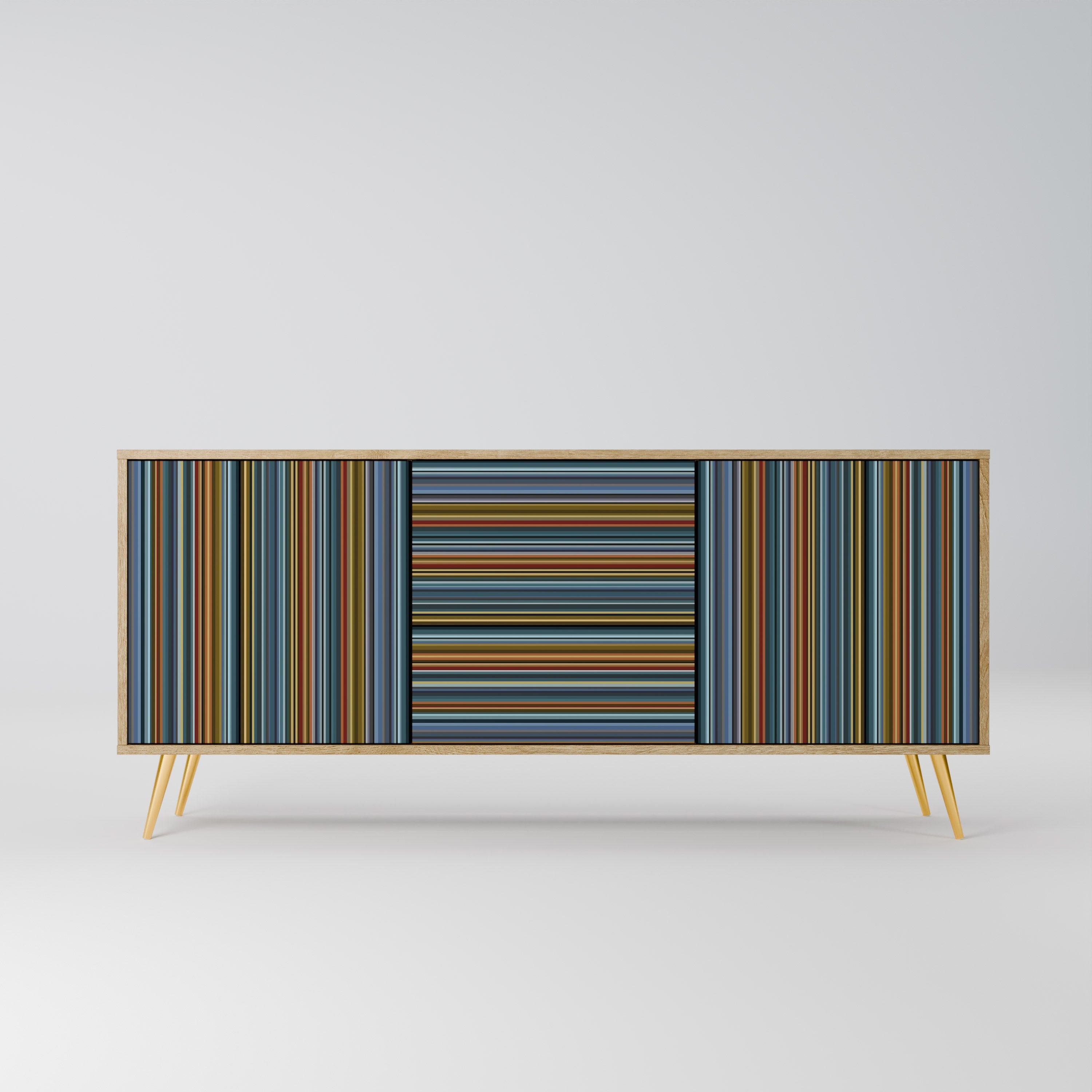 Buffet 3 portes LINEOUT SPECTRUM effet chêne