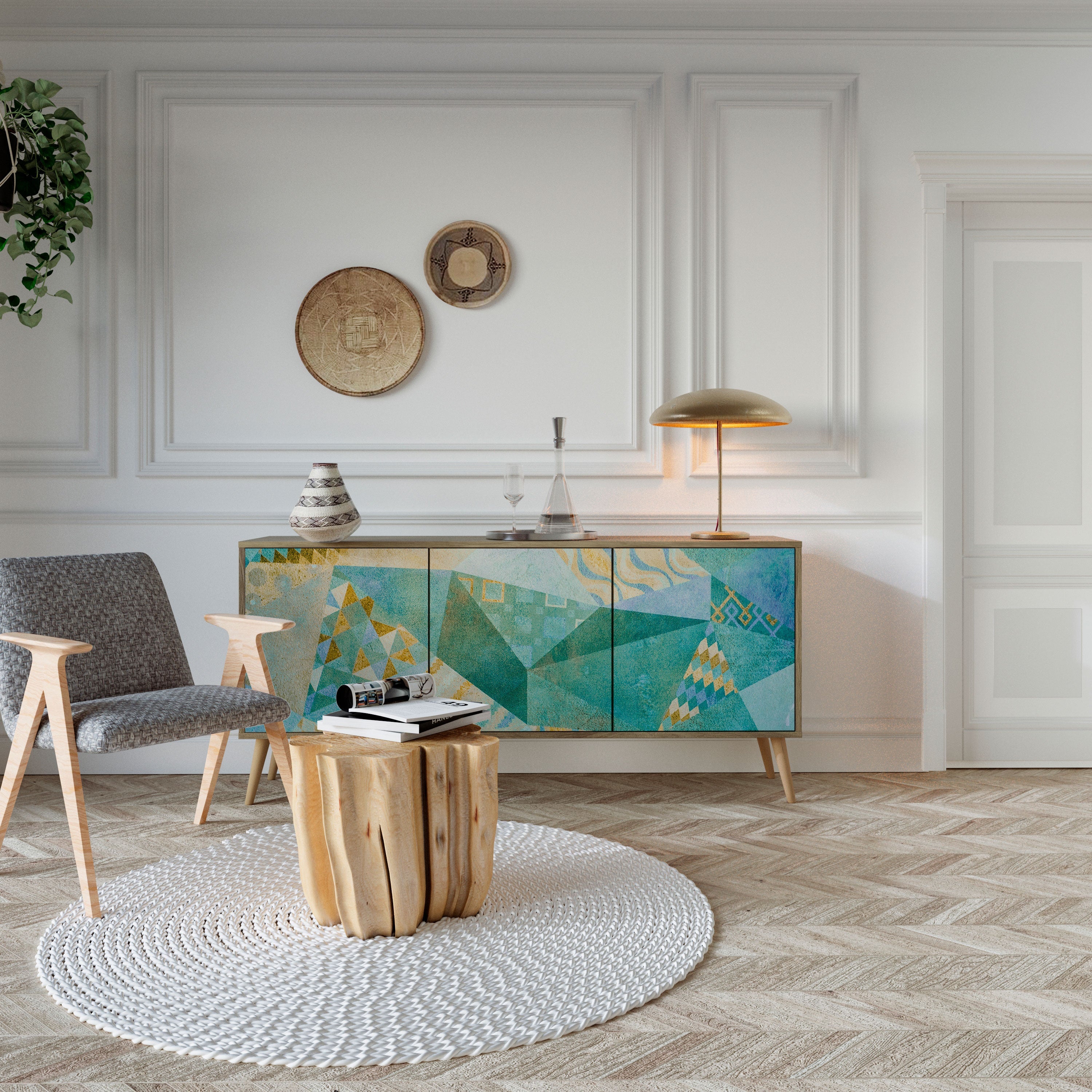 Buffet 3 portes SPECTRUM SPLENDOR effet chêne