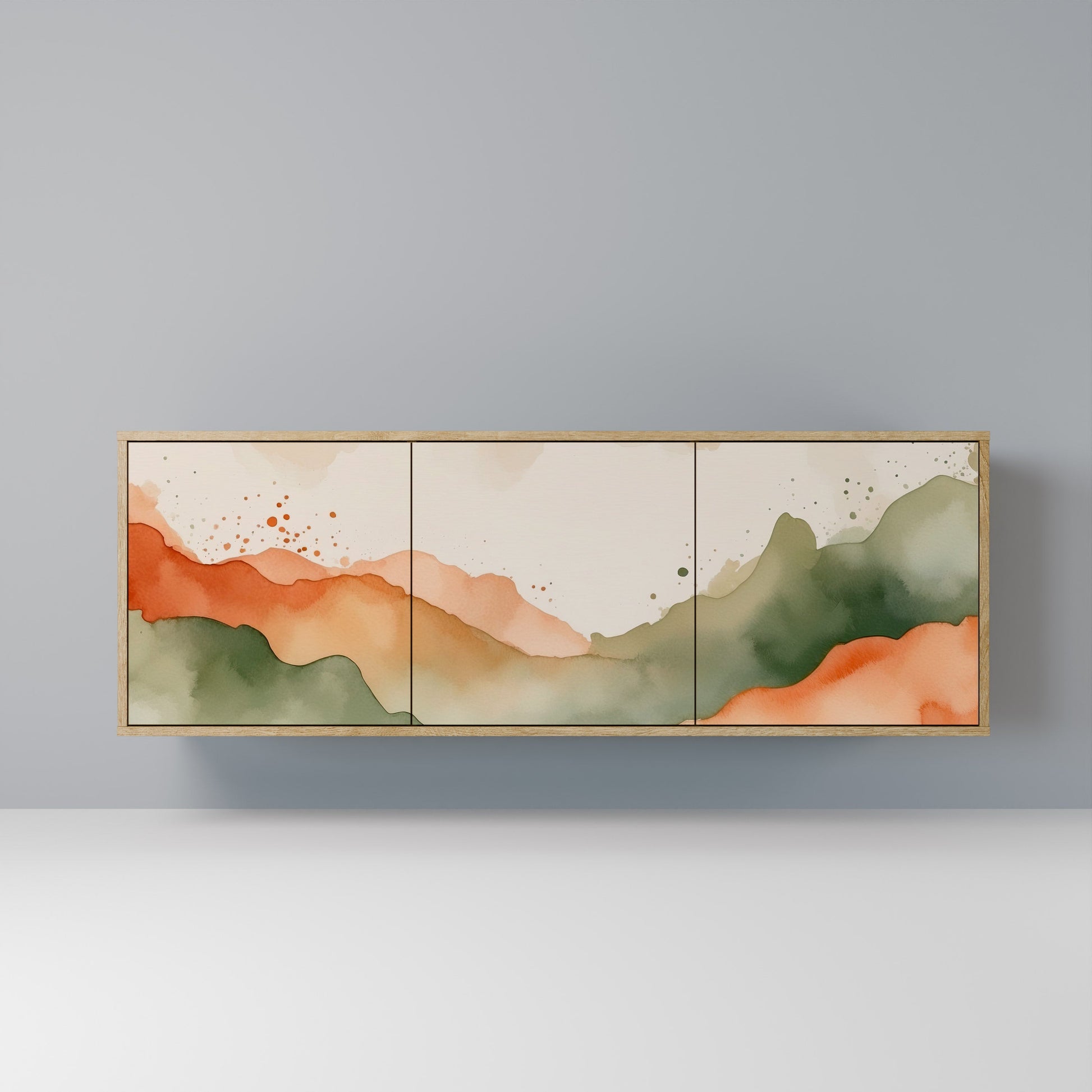 Buffet 3 portes WATERCOLOUR PEAKS effet chêne