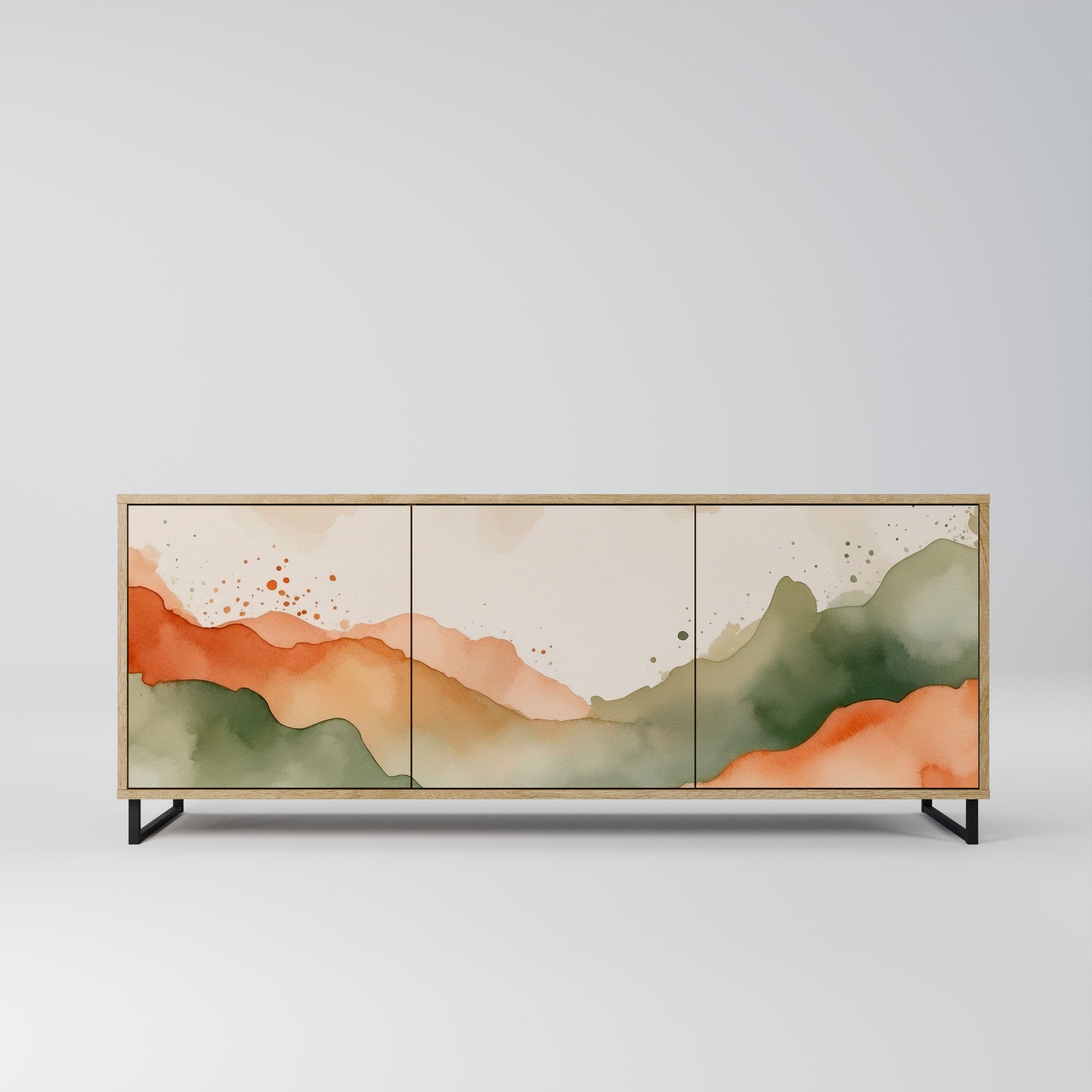 Buffet 3 portes WATERCOLOUR PEAKS effet chêne