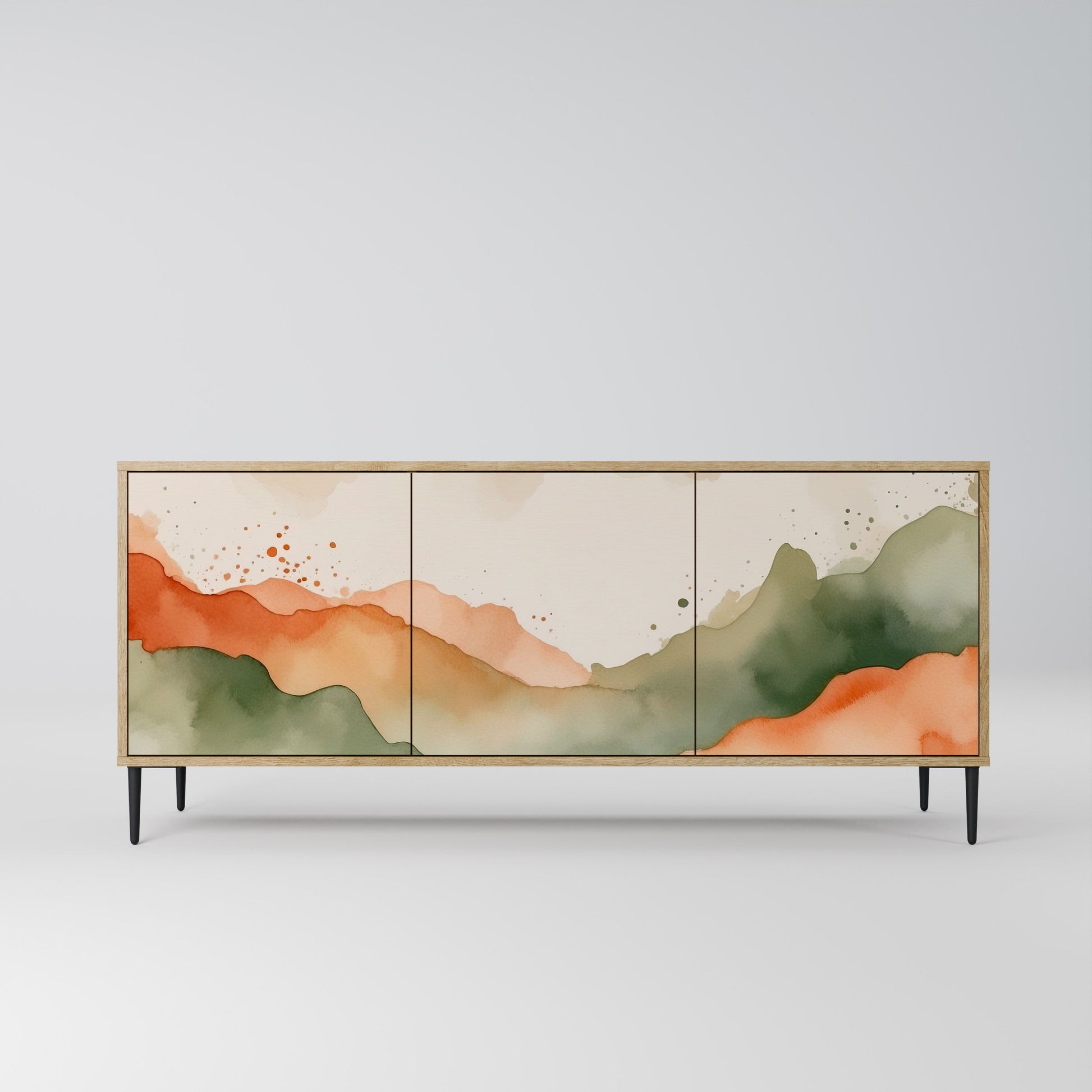 Buffet 3 portes WATERCOLOUR PEAKS effet chêne