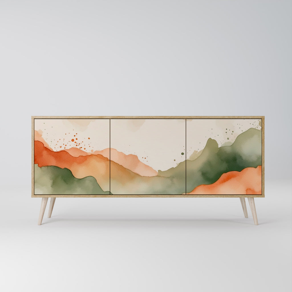 Buffet 3 portes WATERCOLOUR PEAKS effet chêne