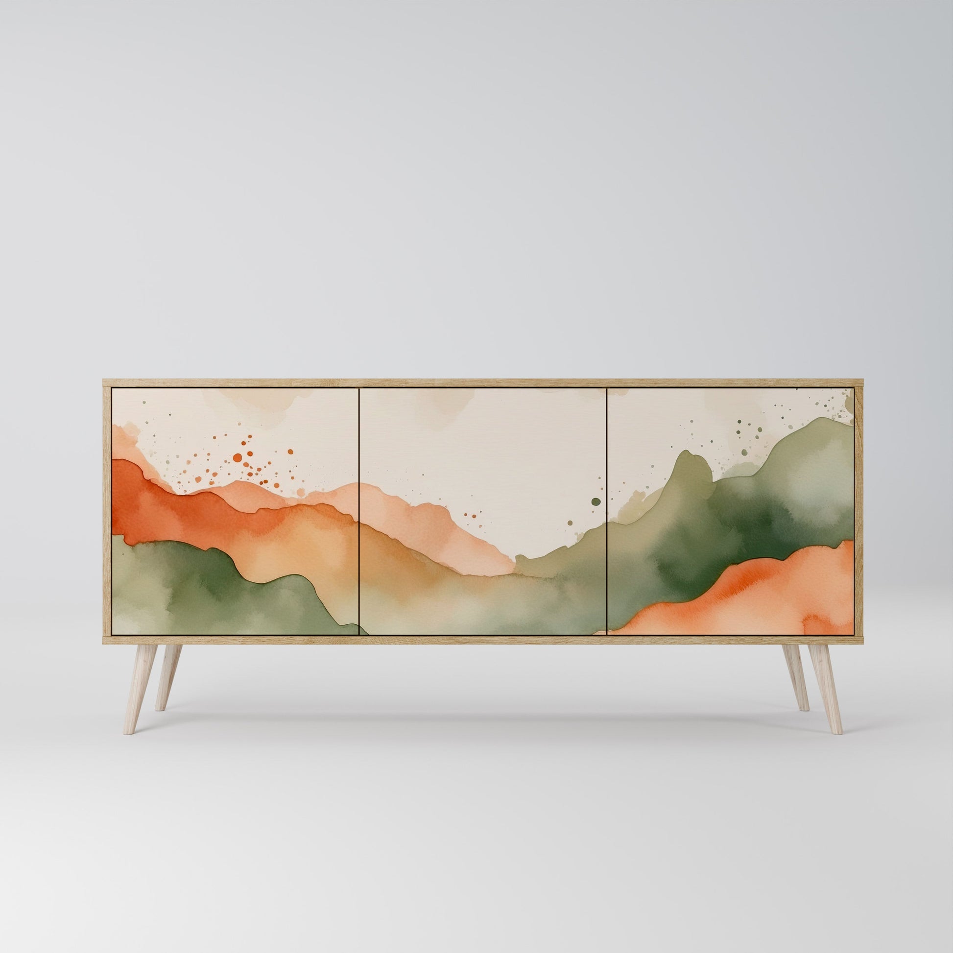 Buffet 3 portes WATERCOLOUR PEAKS effet chêne