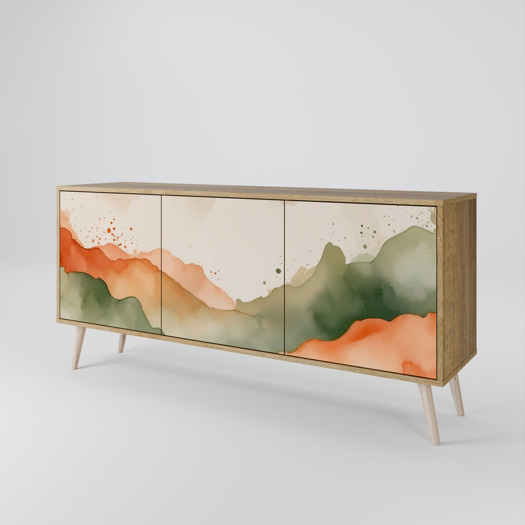 Buffet 3 portes WATERCOLOUR PEAKS effet chêne