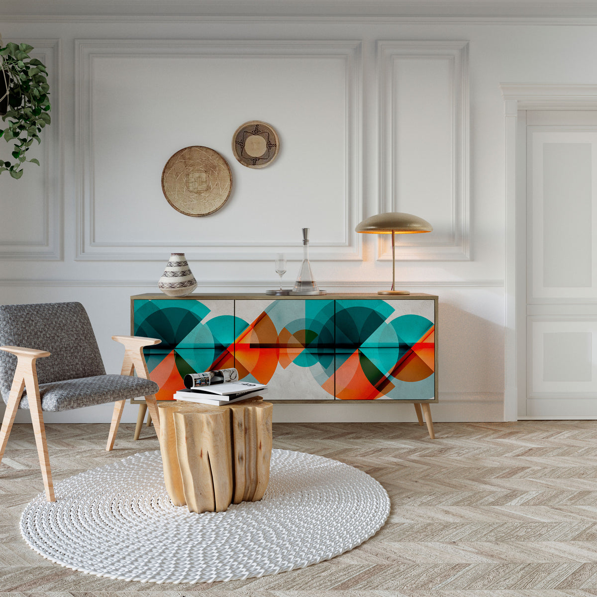 CIRCULAR RHAPSODY 3-Door Sideboard