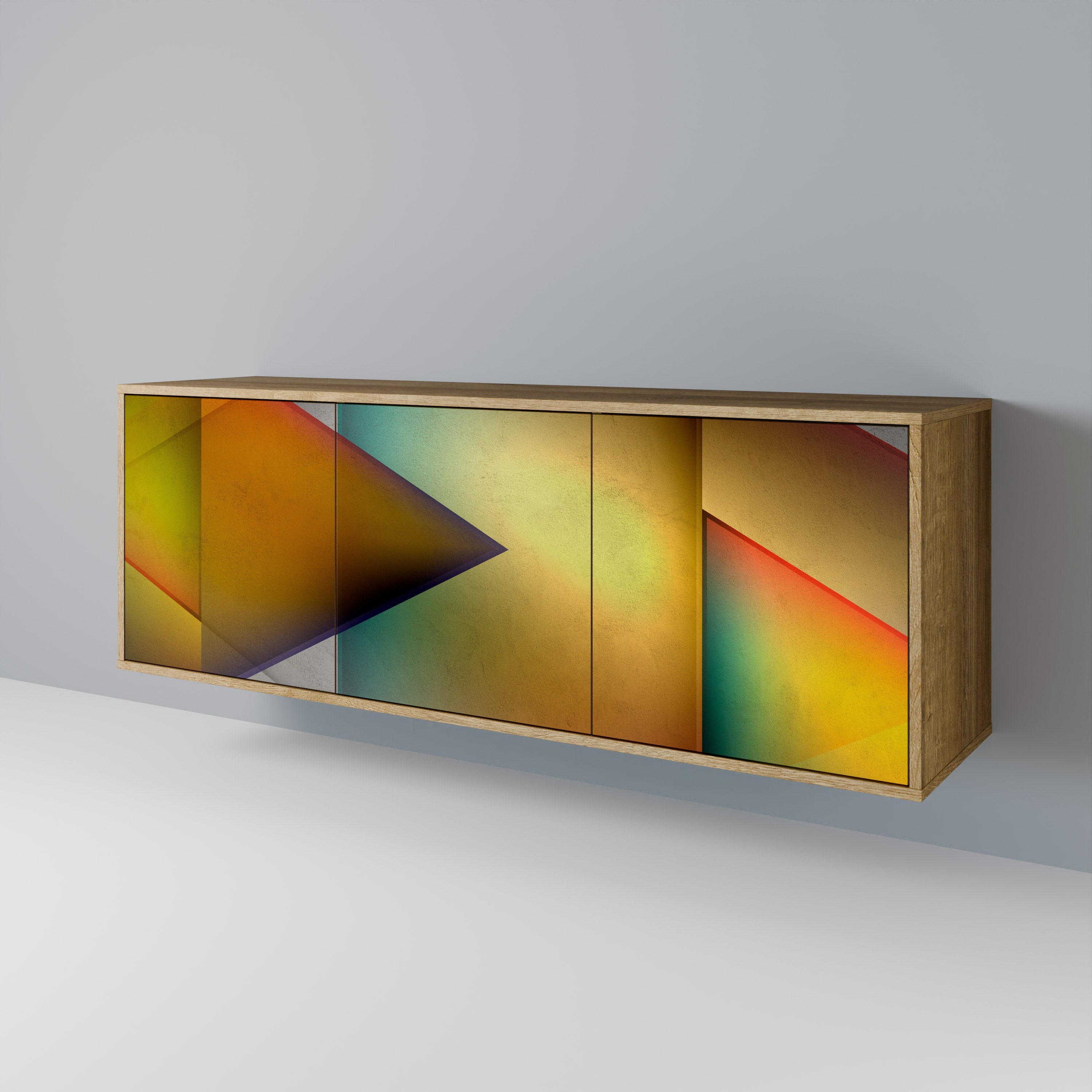 Buffet 3 portes PIERCING SHARPNESS effet chêne