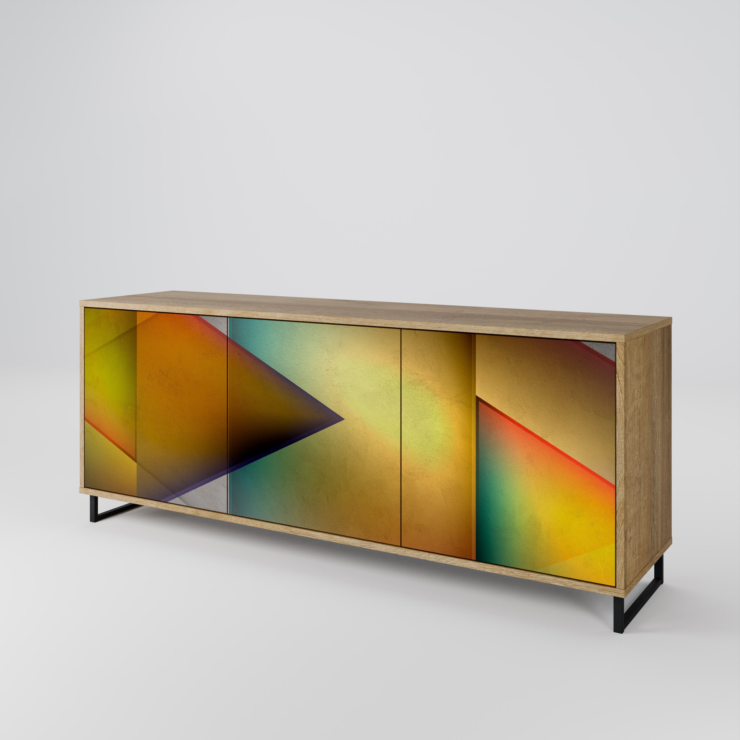 Buffet 3 portes PIERCING SHARPNESS effet chêne