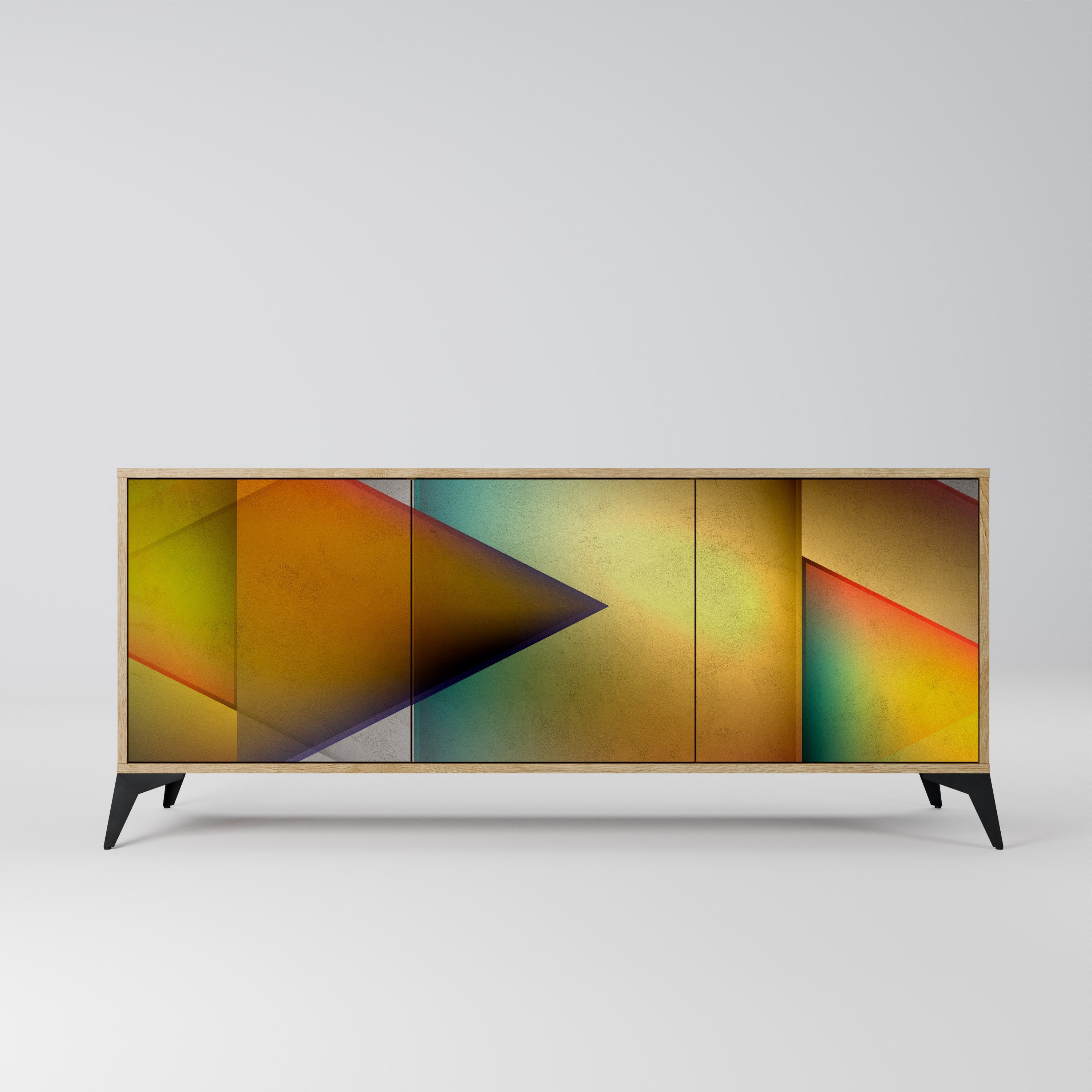 Buffet 3 portes PIERCING SHARPNESS effet chêne