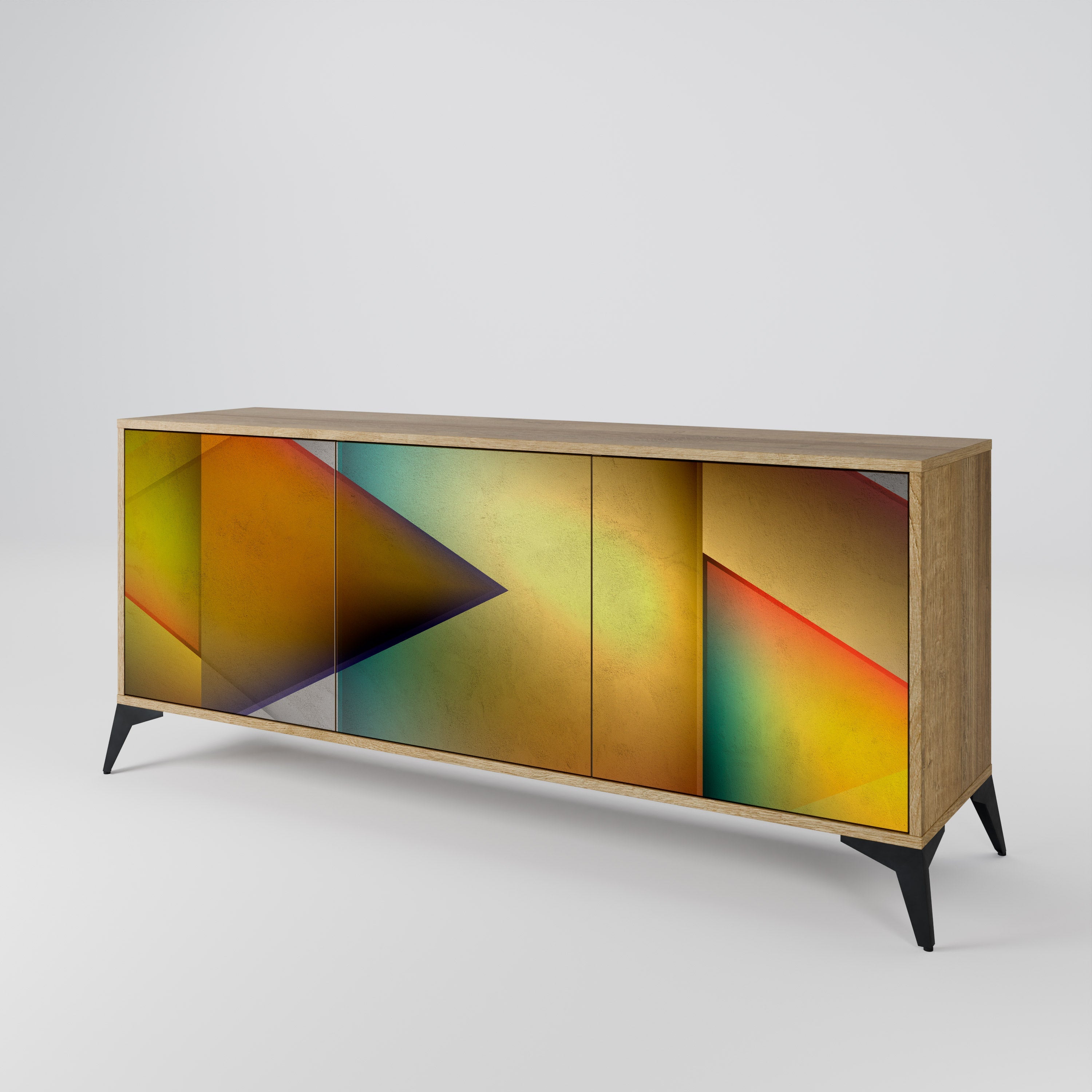 Buffet 3 portes PIERCING SHARPNESS effet chêne