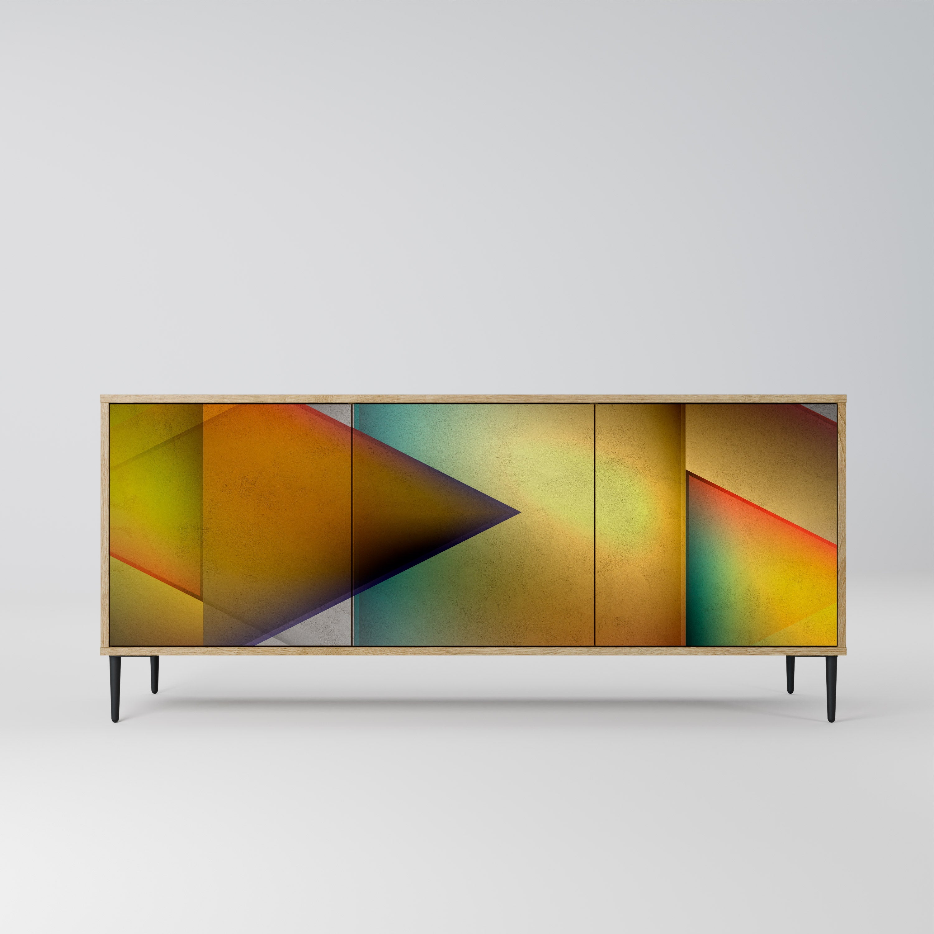 Buffet 3 portes PIERCING SHARPNESS effet chêne