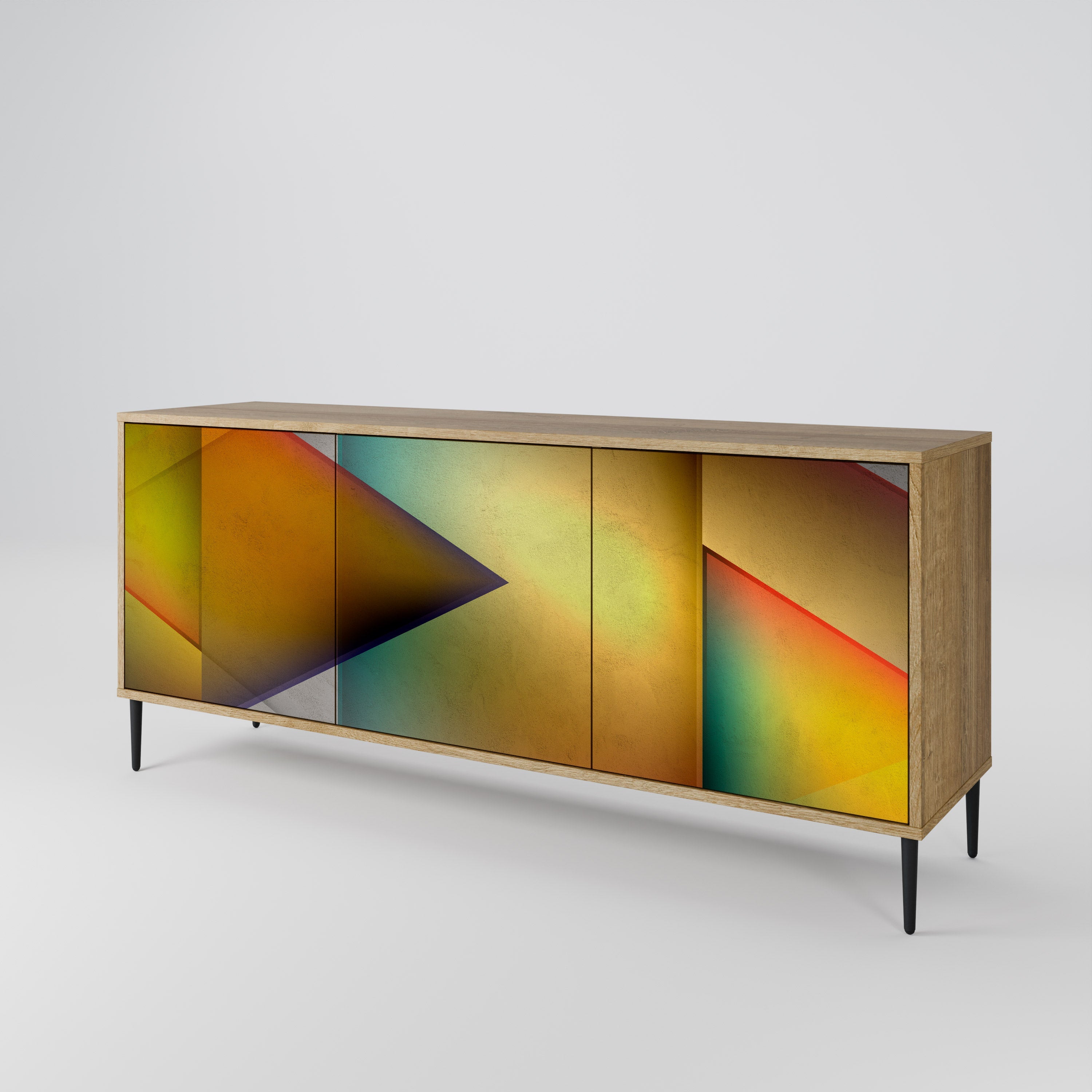 Buffet 3 portes PIERCING SHARPNESS effet chêne