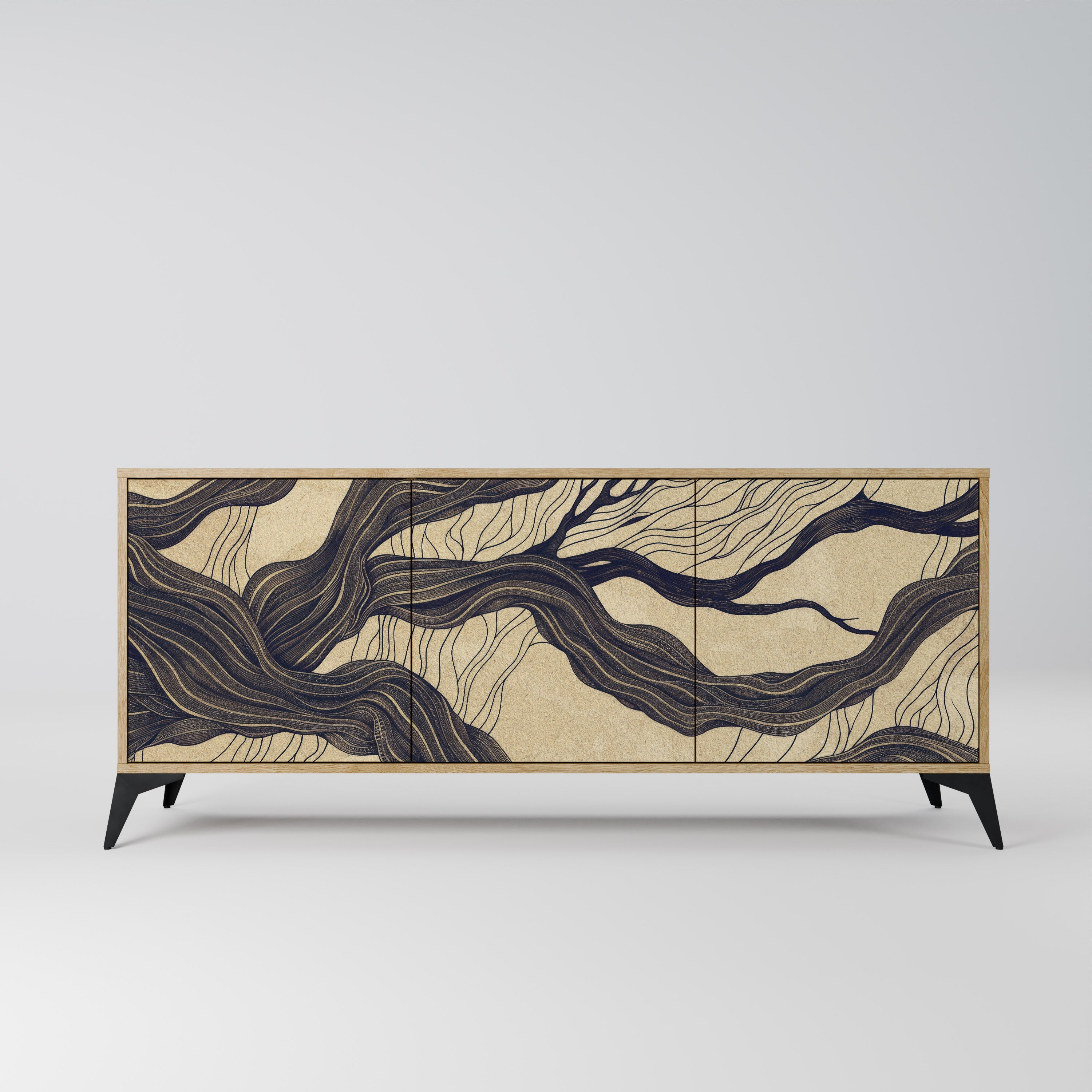 Buffet 3 portes UNIFIED FRAGMENTS effet chêne