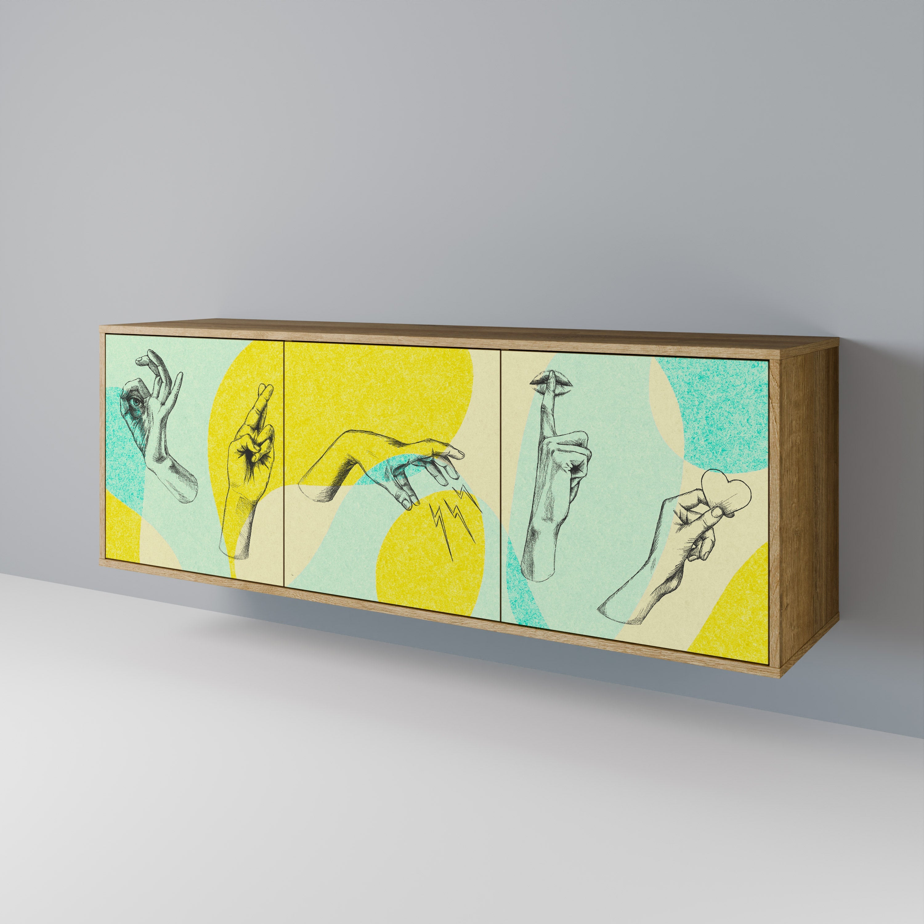 Buffet 3 portes BODY LANGUAGE effet chêne