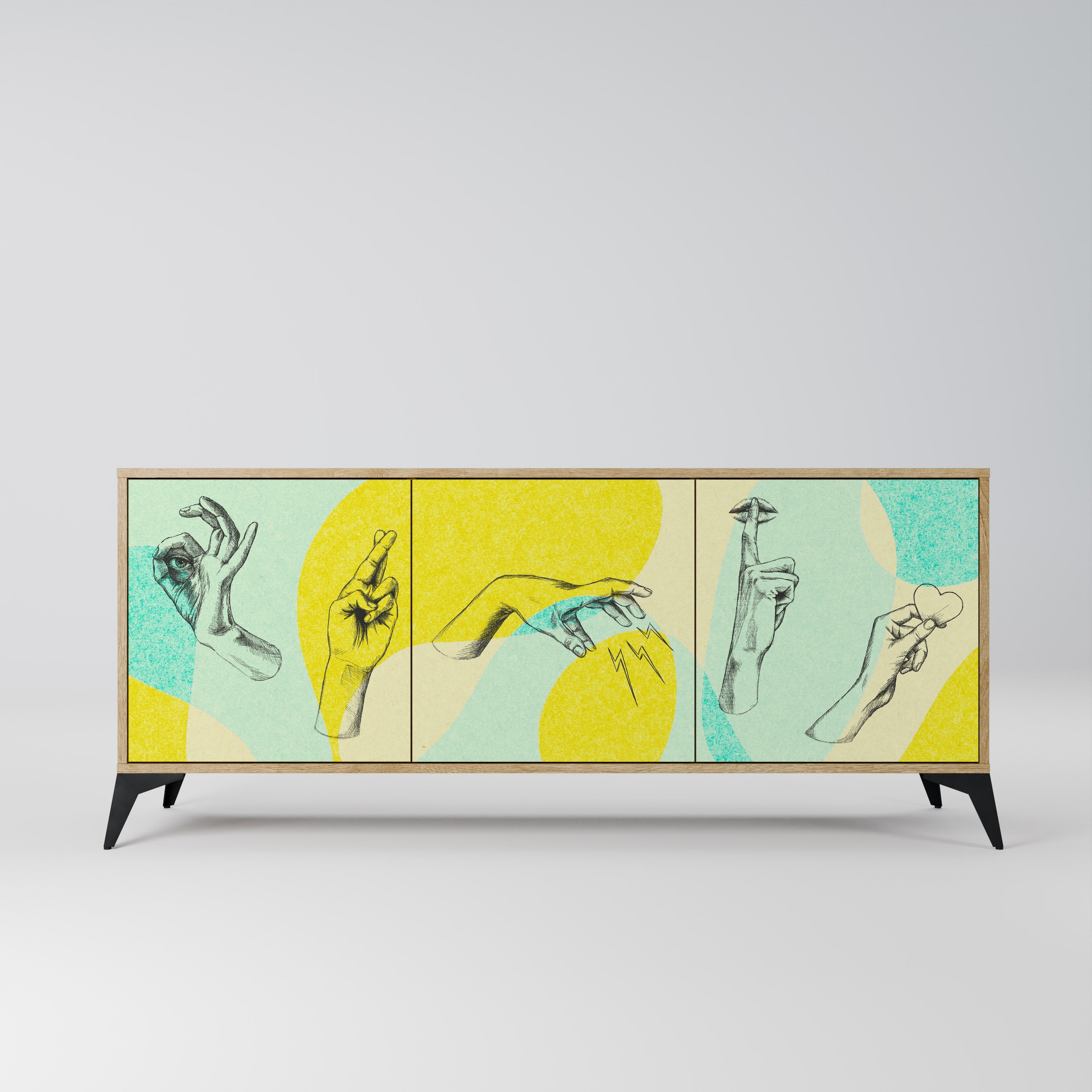 Buffet 3 portes BODY LANGUAGE effet chêne