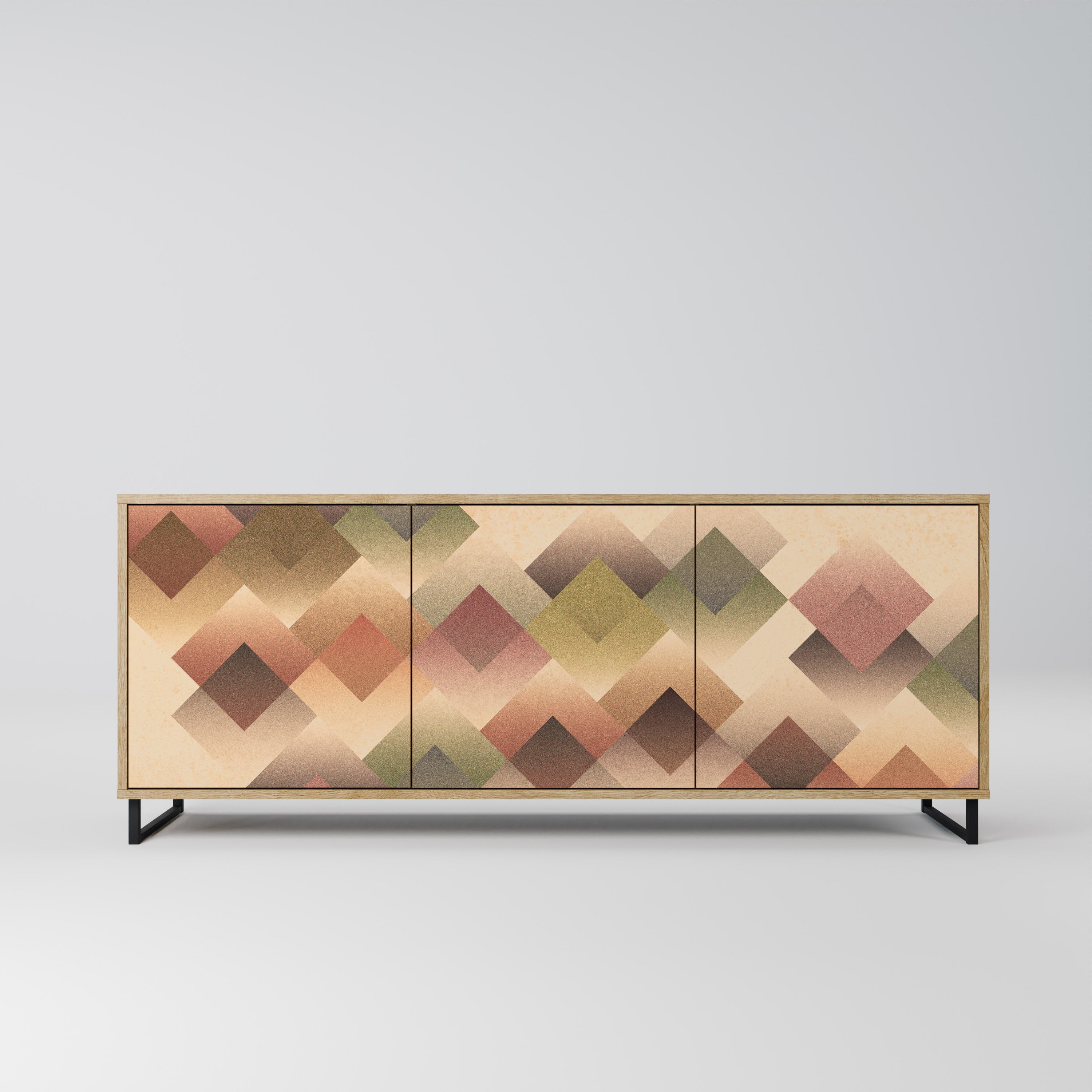 Buffet 3 portes GEOMETRIC FUSION effet chêne