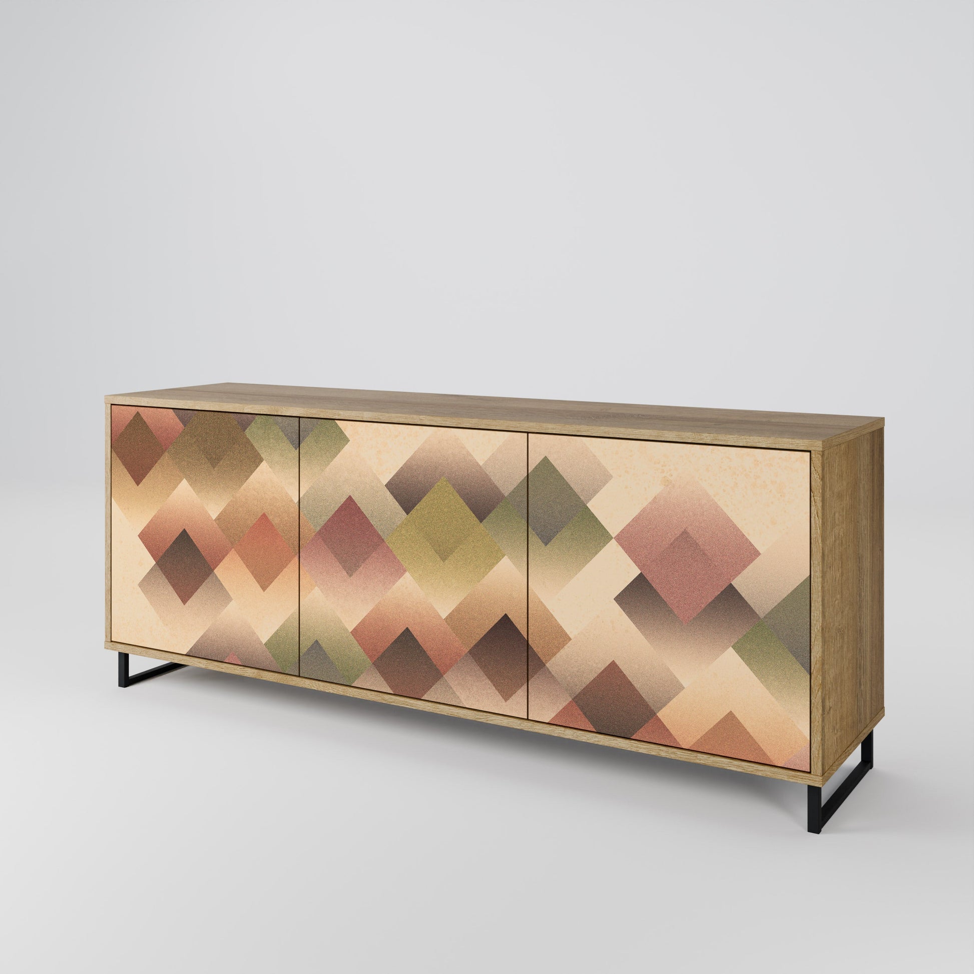 Buffet 3 portes GEOMETRIC FUSION effet chêne
