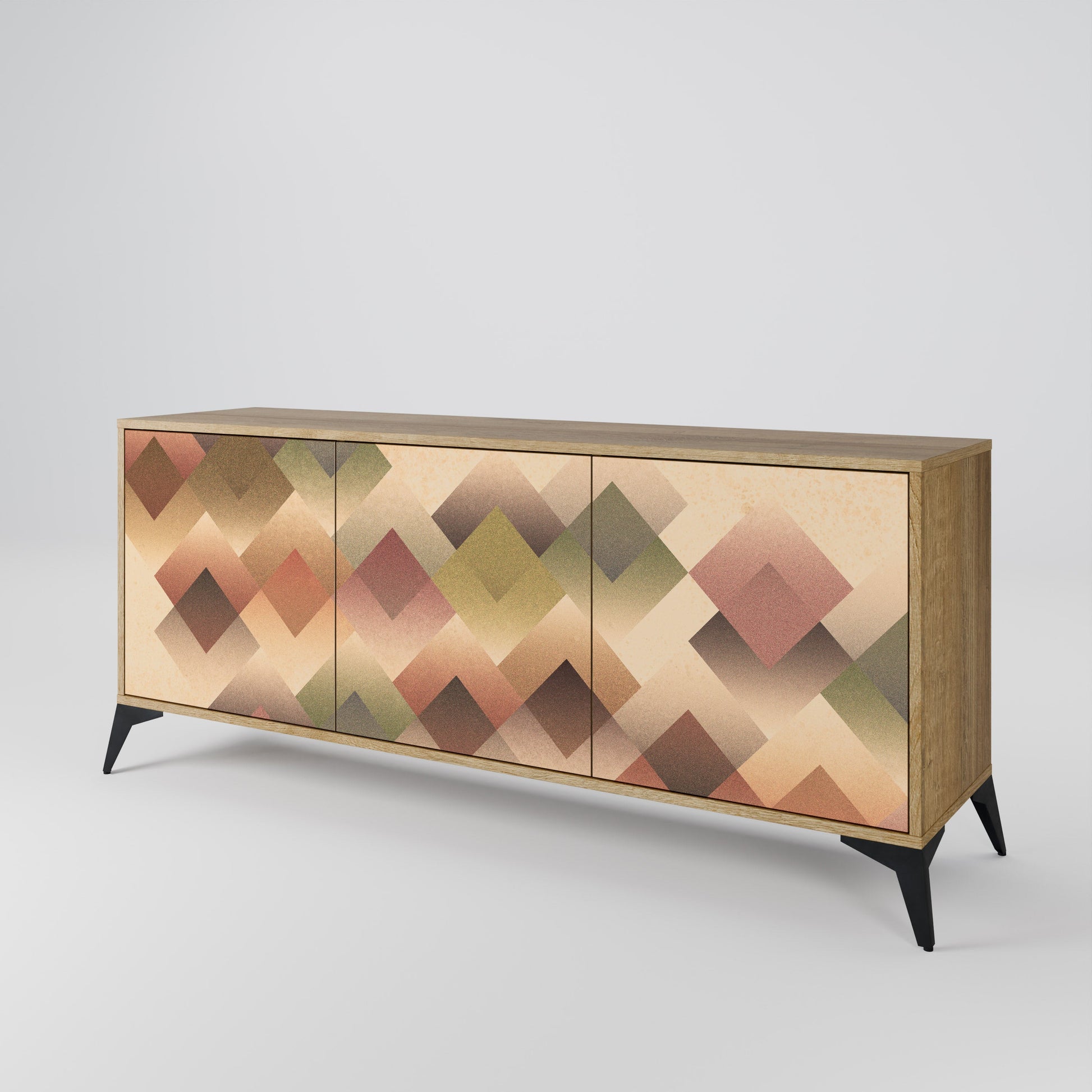Buffet 3 portes GEOMETRIC FUSION effet chêne