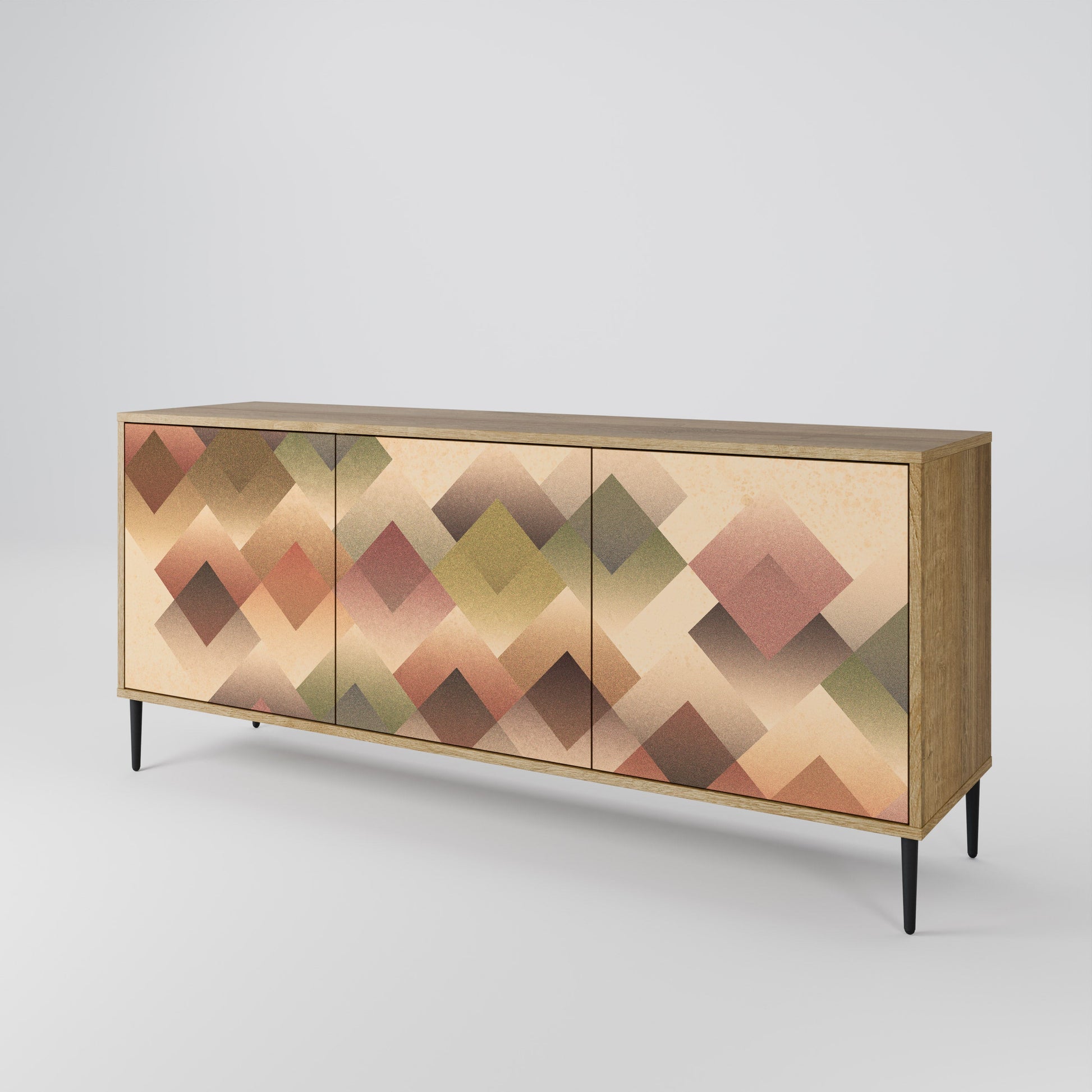Buffet 3 portes GEOMETRIC FUSION effet chêne