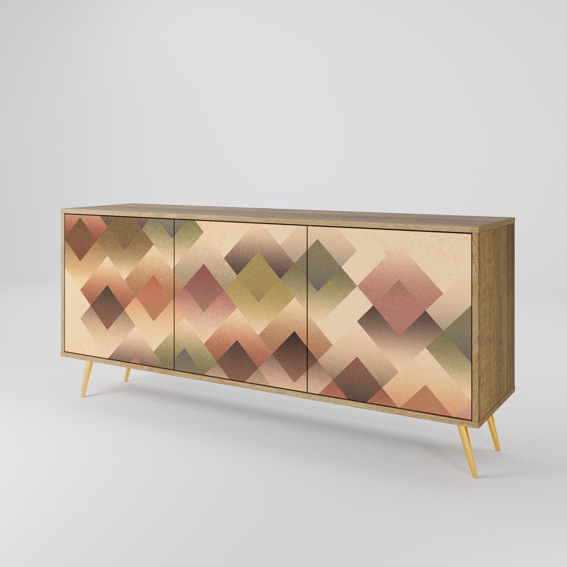 Buffet 3 portes GEOMETRIC FUSION effet chêne