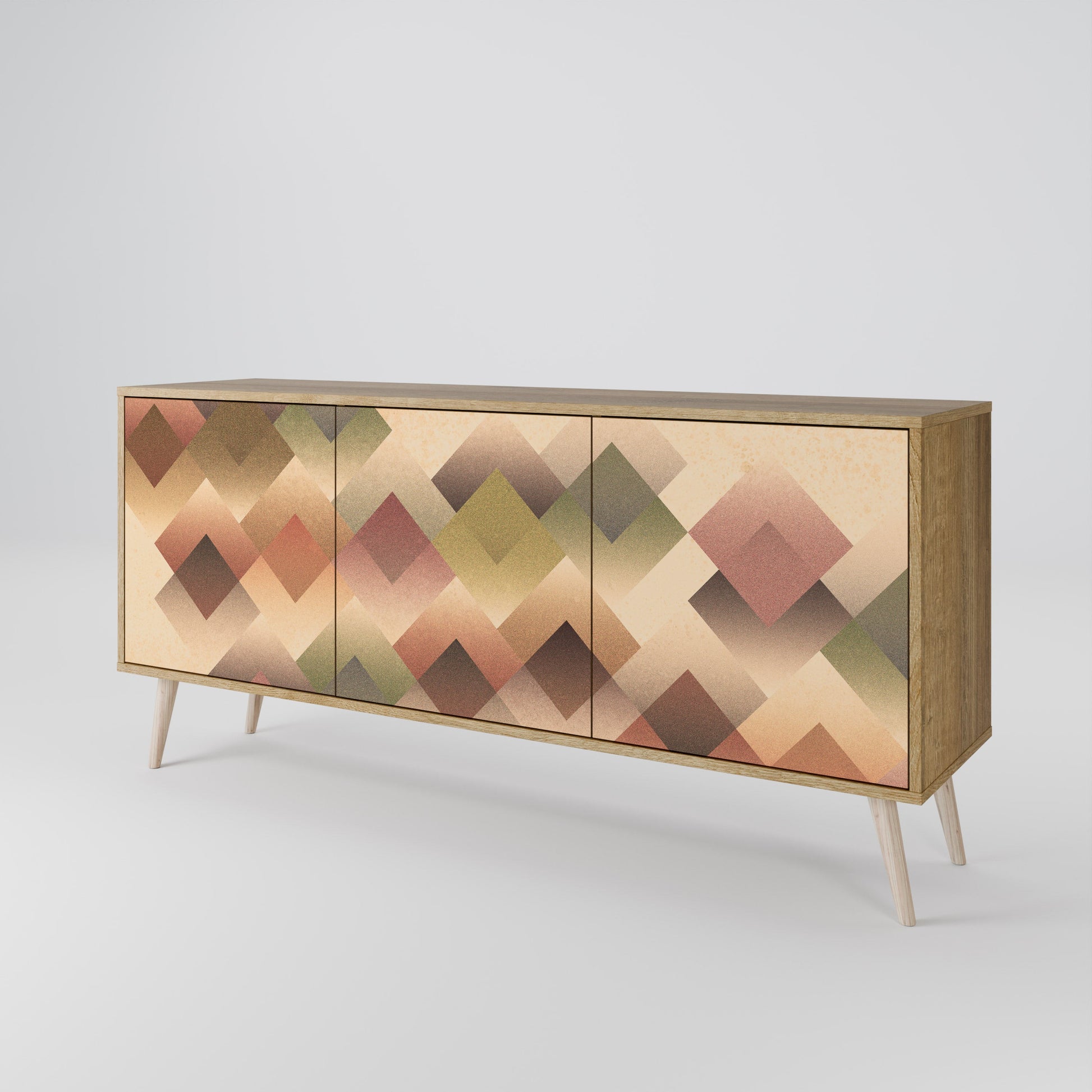 Buffet 3 portes GEOMETRIC FUSION effet chêne